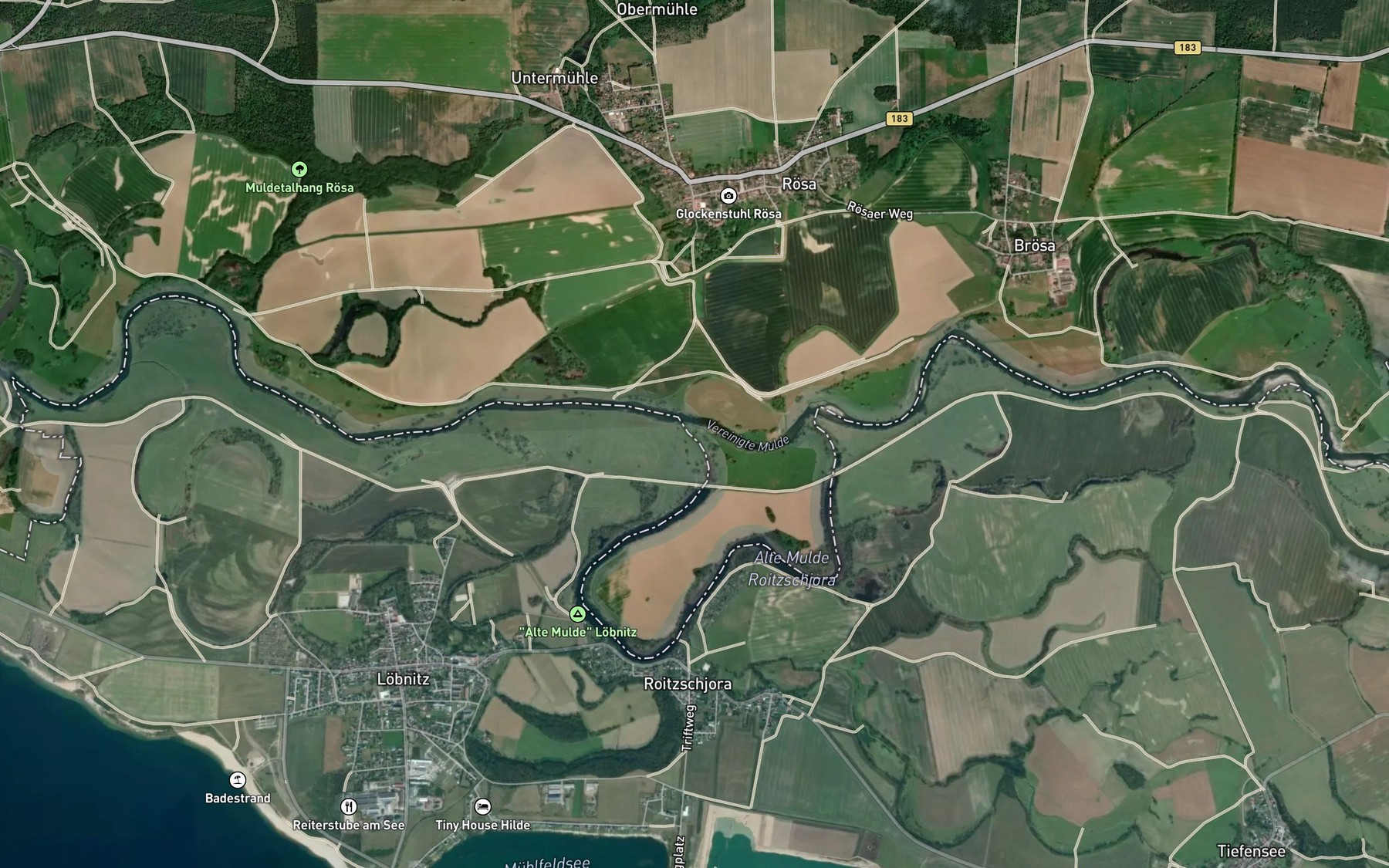 Satellite map of the Alte Mulde