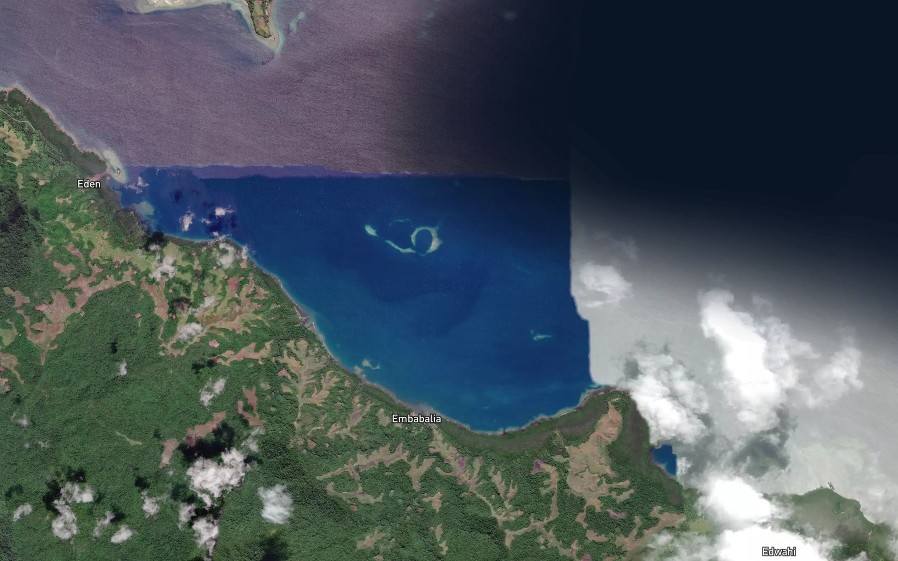 Satellite map of the McGregor Reefs