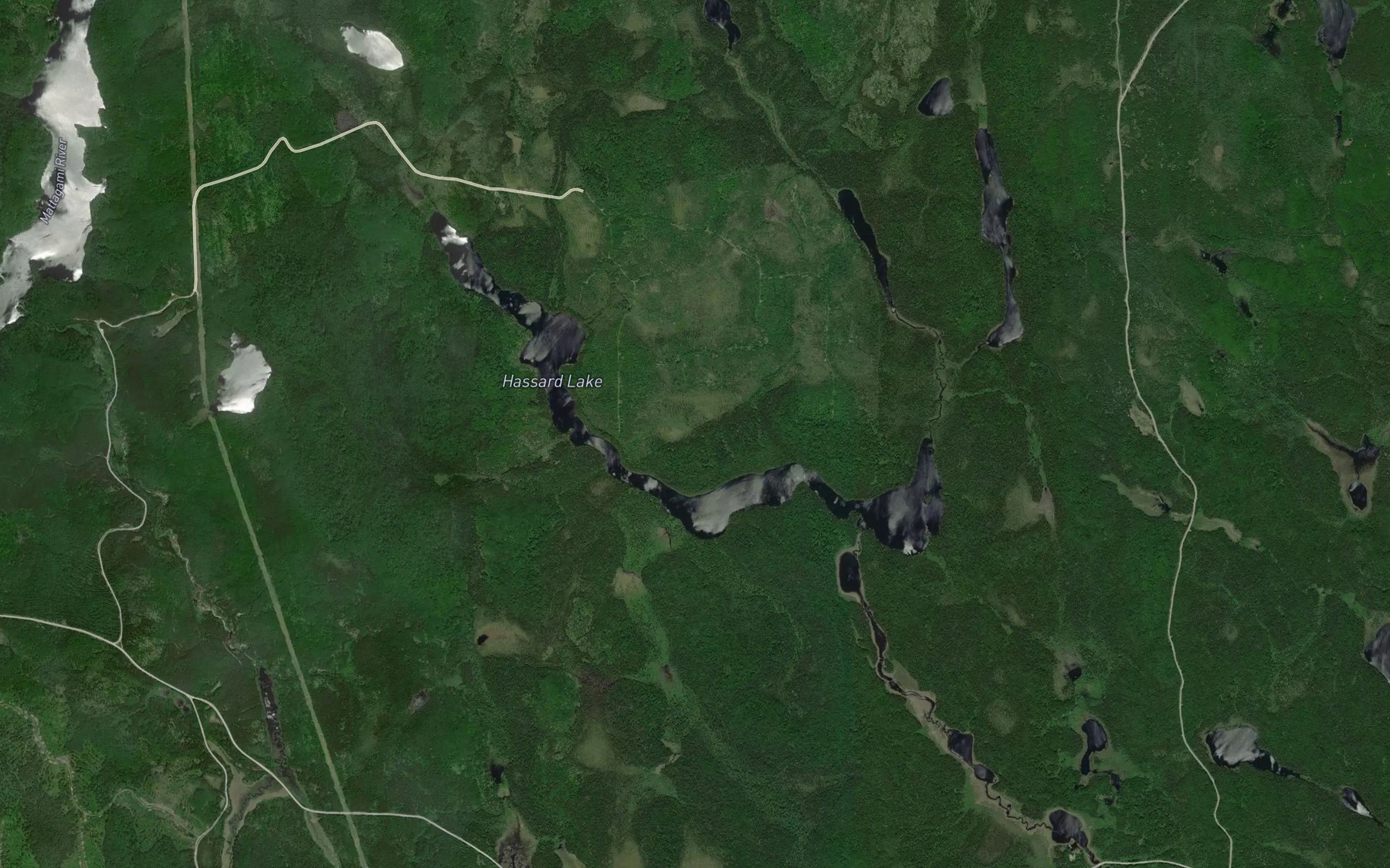 Satellite map of the Hassard Lake