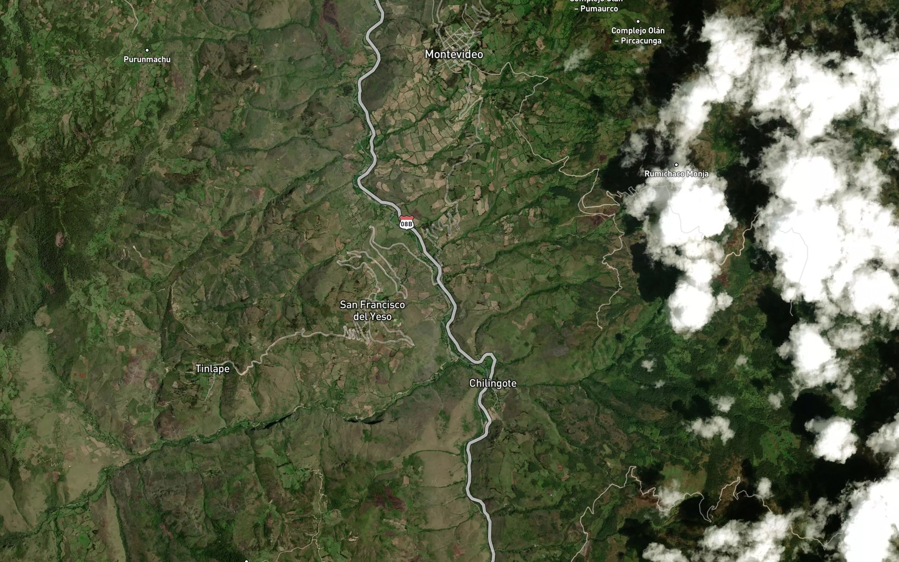 Satellite map of the Quebrada Silencio