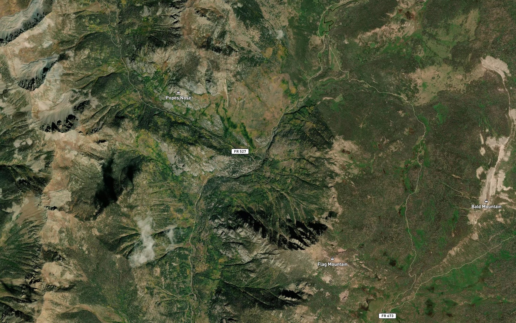 Satellite map of the Flint Creek