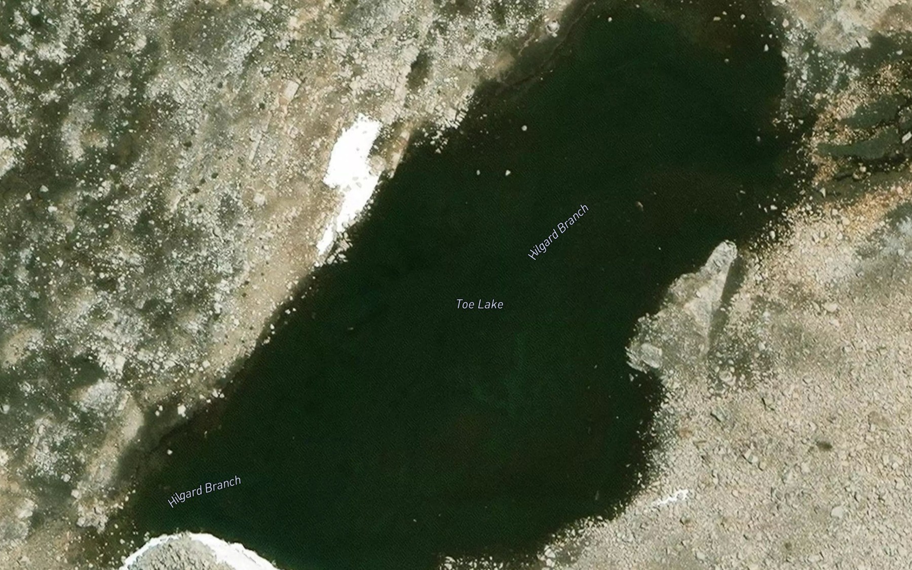 Satellite map of the Toe Lake