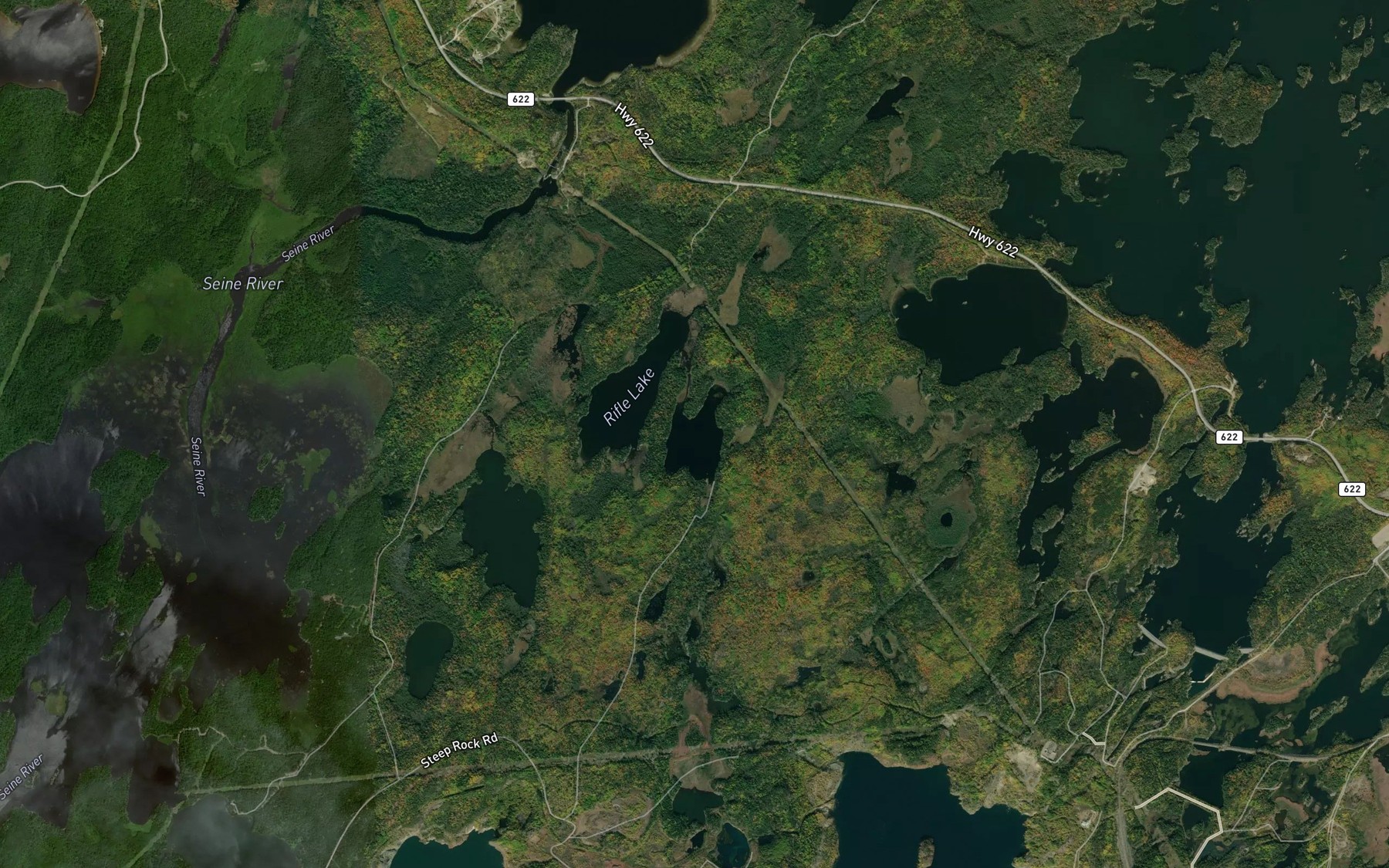 Satellite map of the Mary Lake