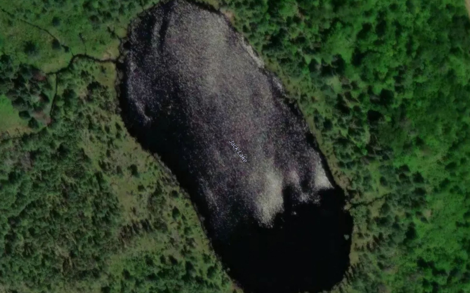 Satellite map of the Jack Lake