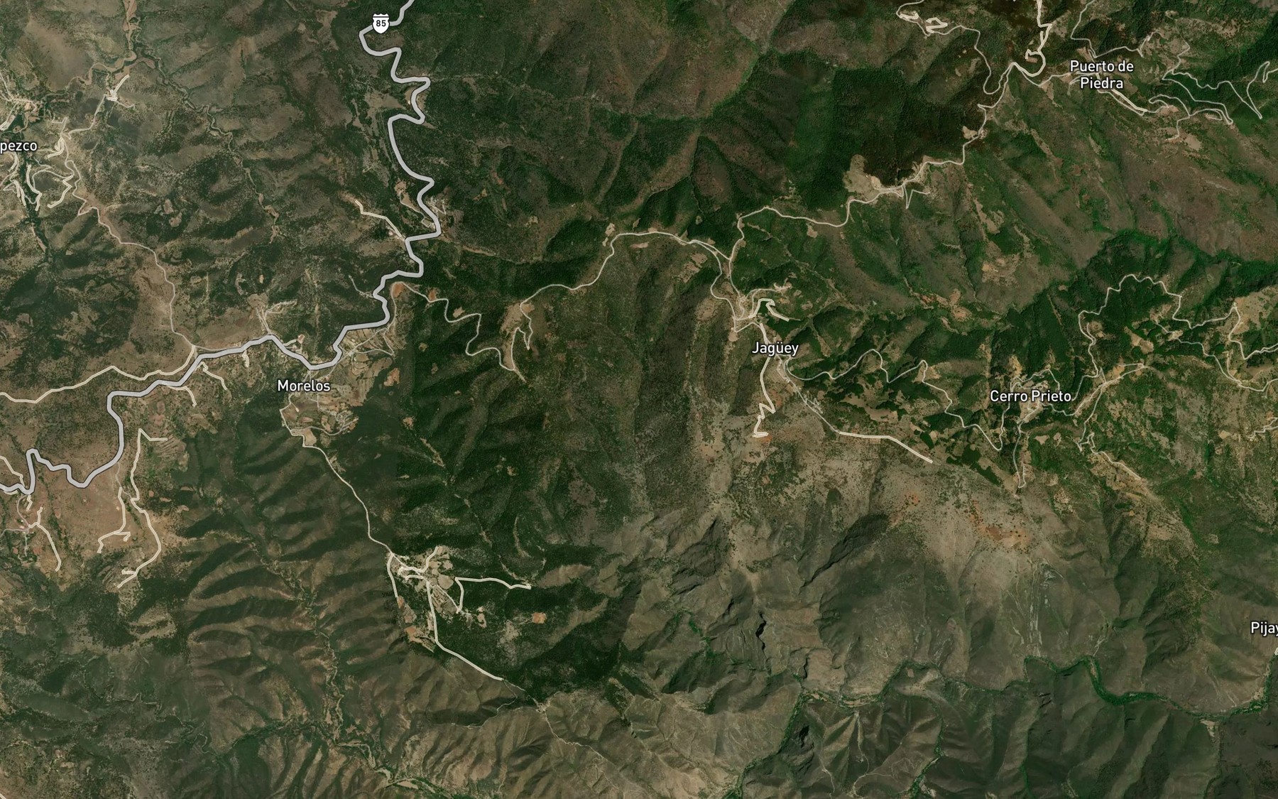 Satellite map of the Barranca Pena Blanca