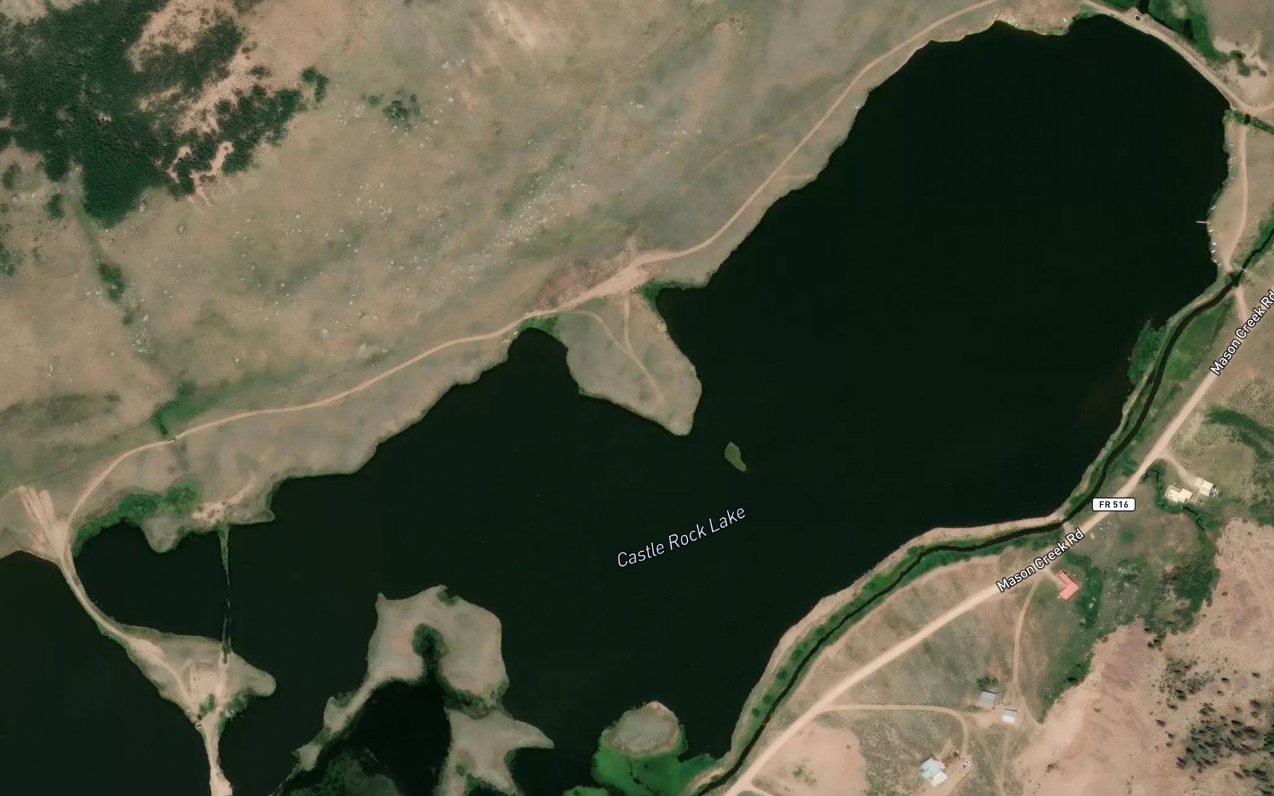 Satellite map of the Castle Rock Lake