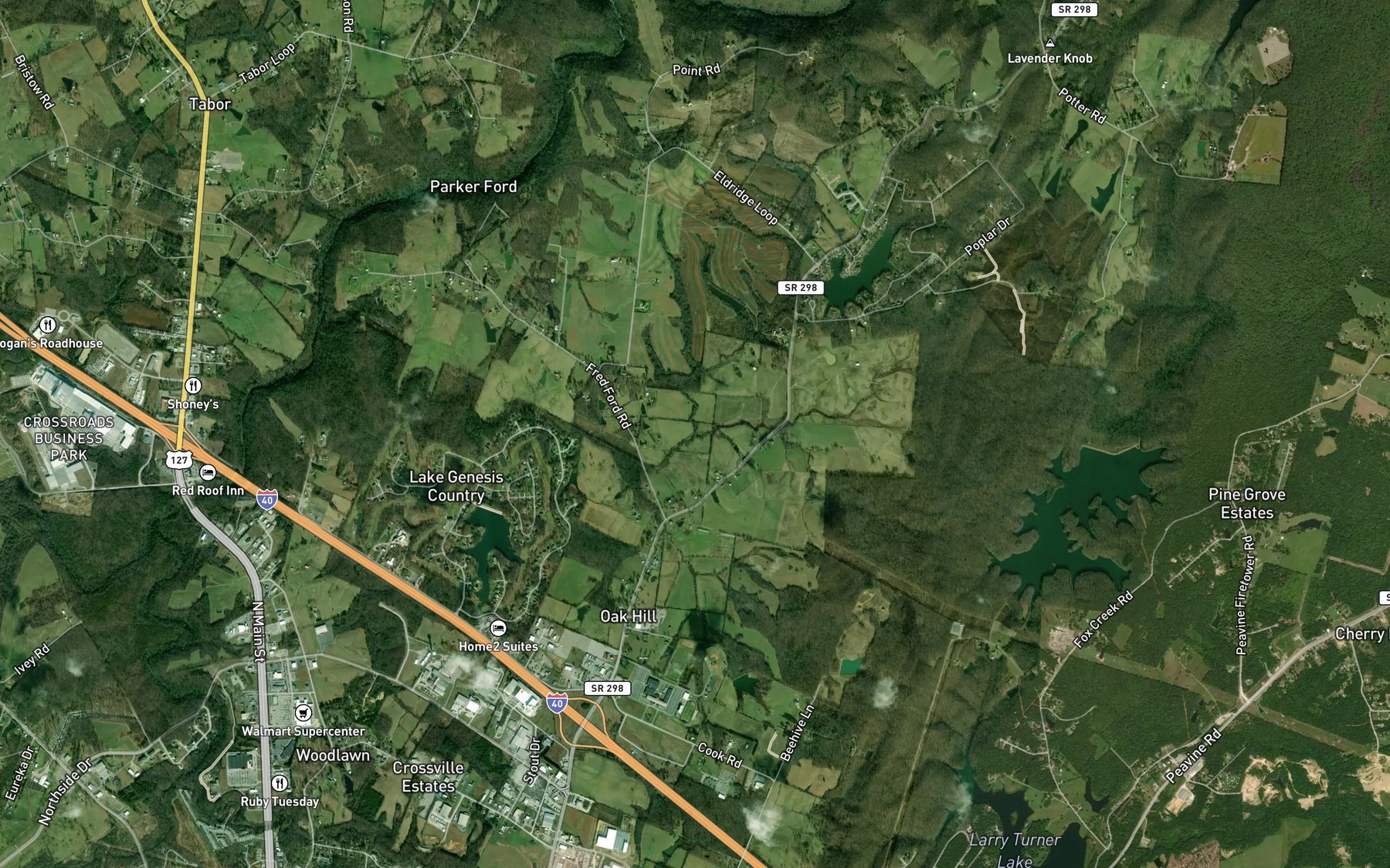 Satellite map of the Wallace Branch