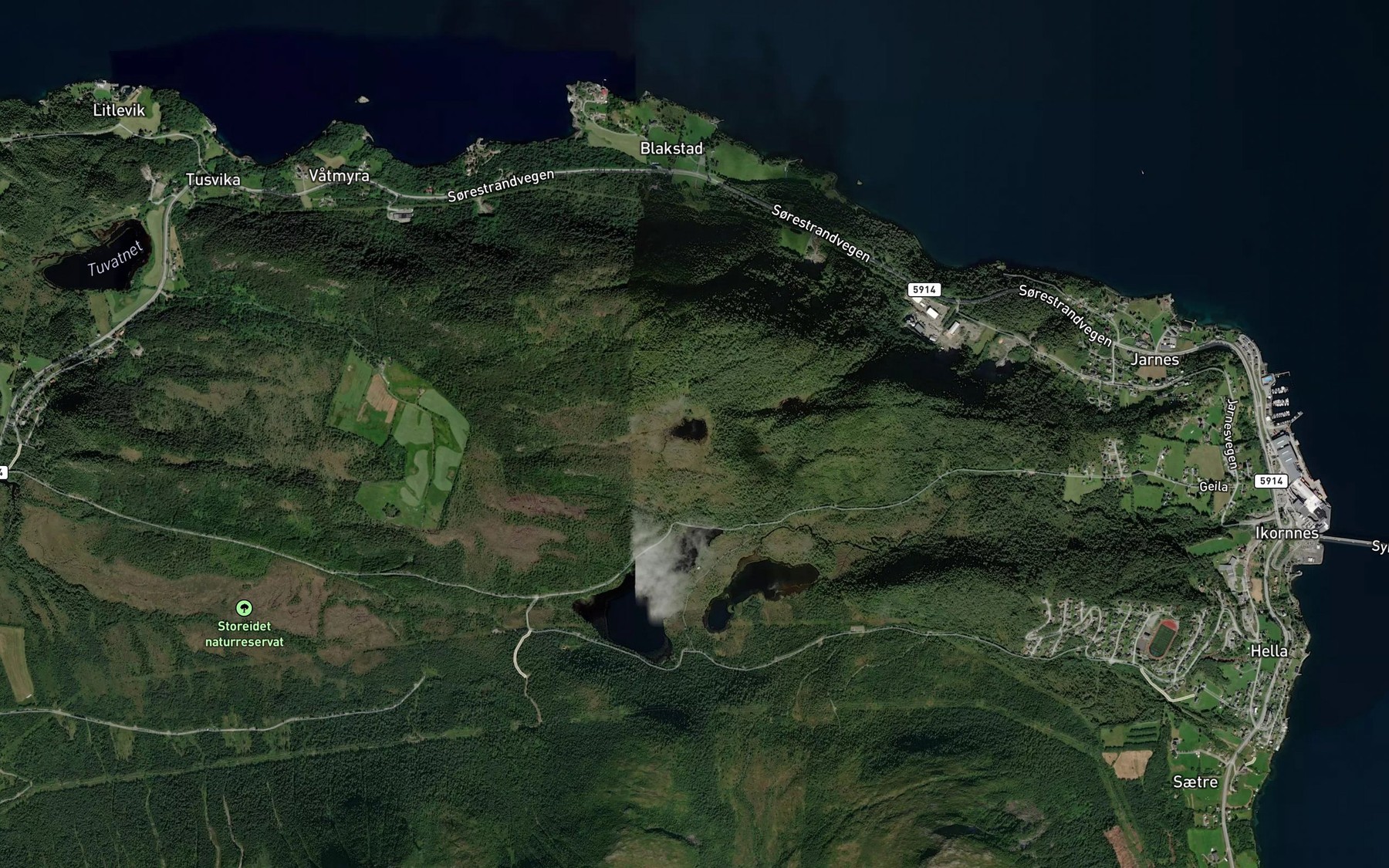 Satellite map of the Kjenglivatnet