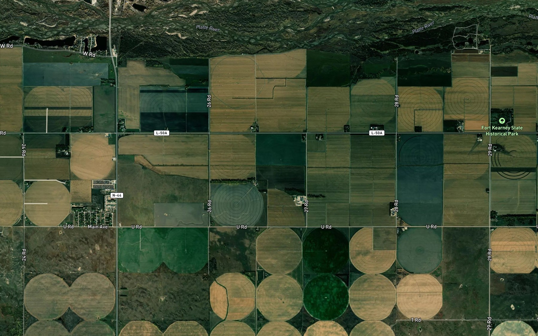 Satellite map of the Crooked Creek