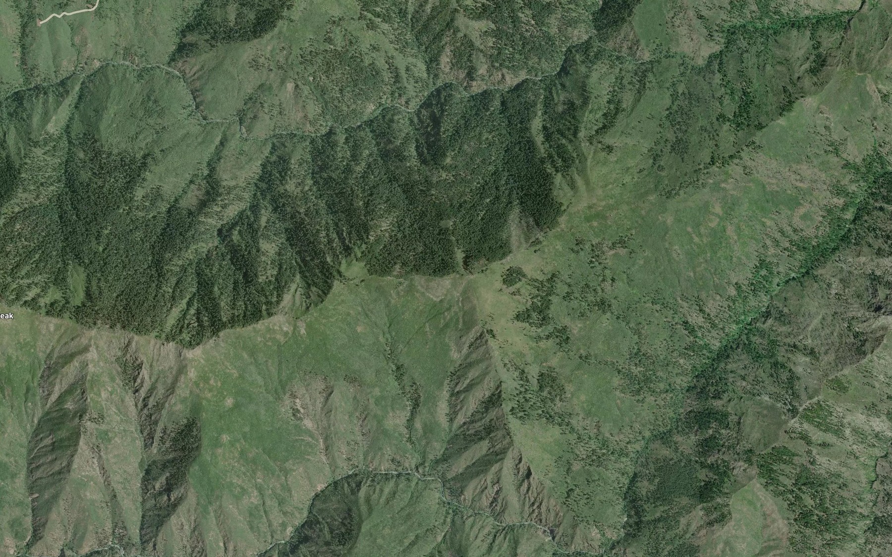Satellite map of the Dick Creek