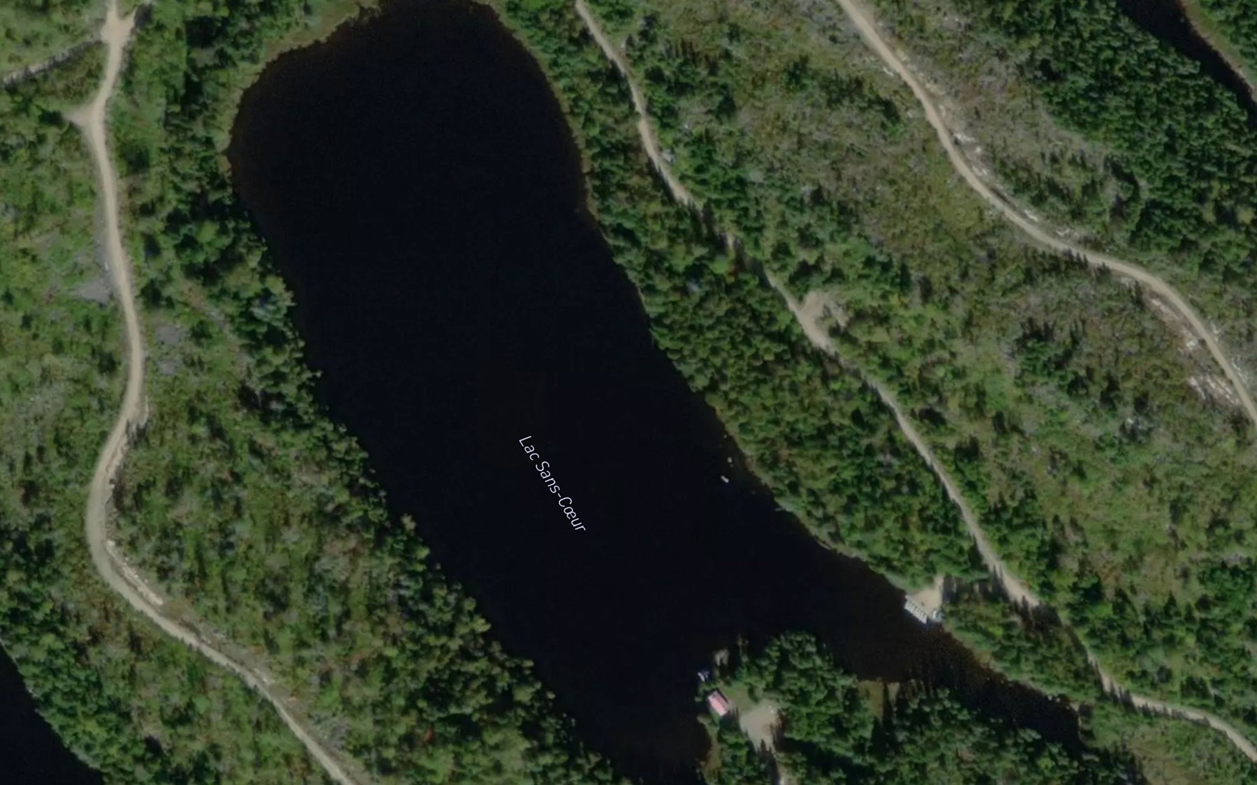 Satellite map of the Lac Sans-Coeur