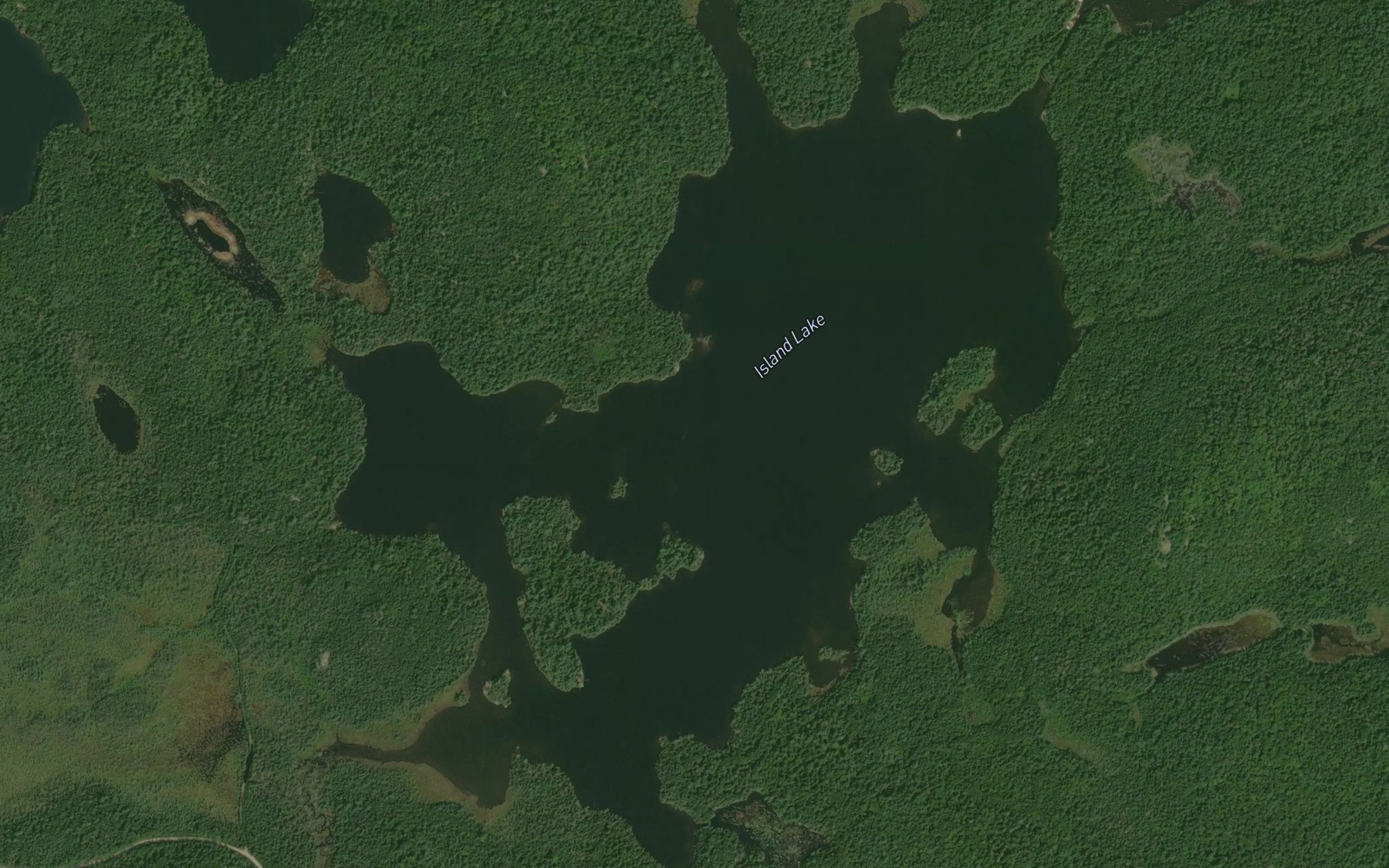 Satellite map of the Island Lake