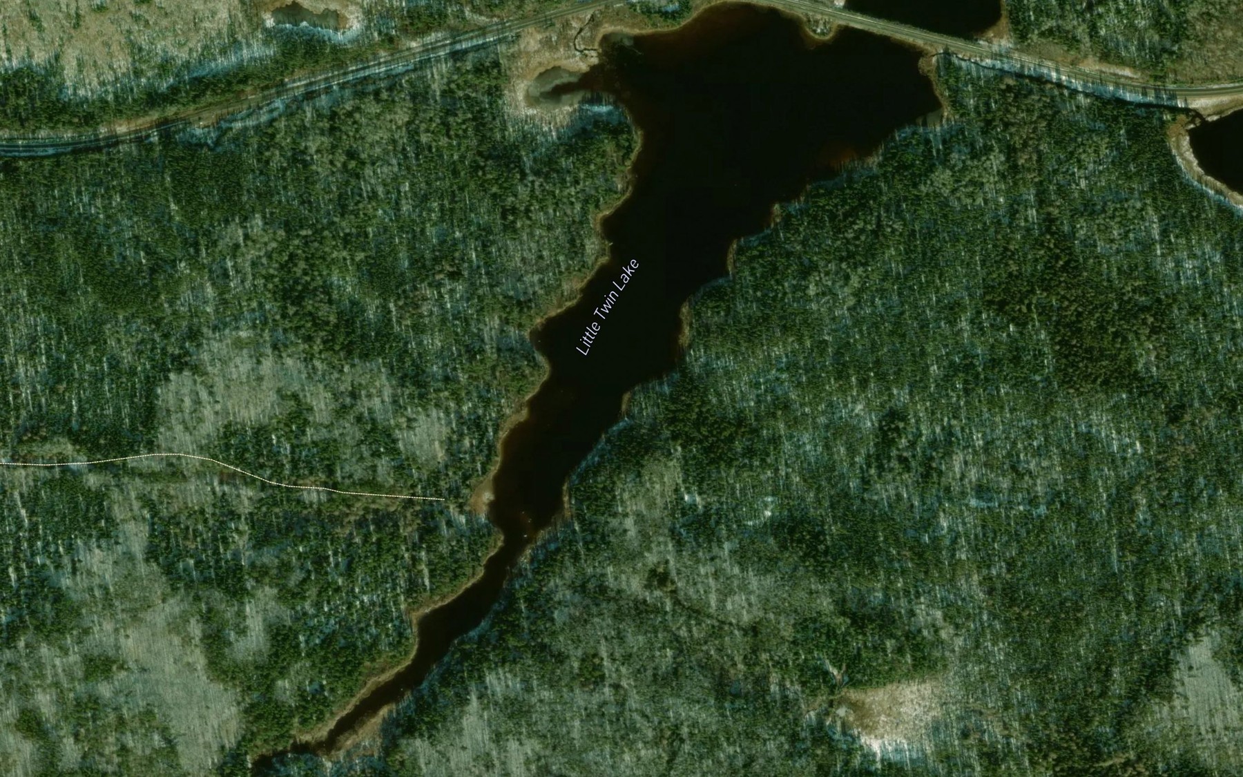 Satellite map of the Little Twin Lake