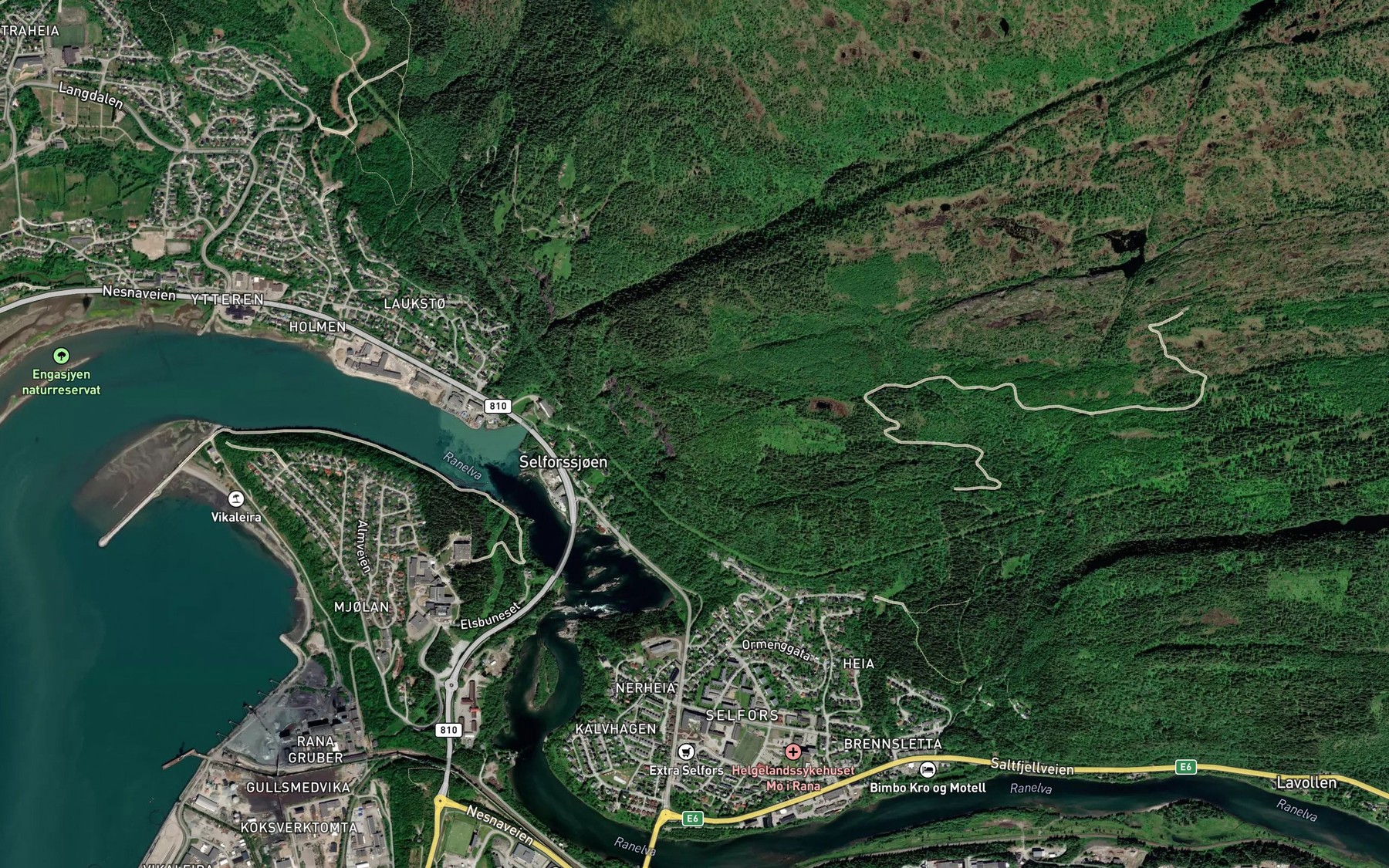 Satellite map of the Sisselholbekken