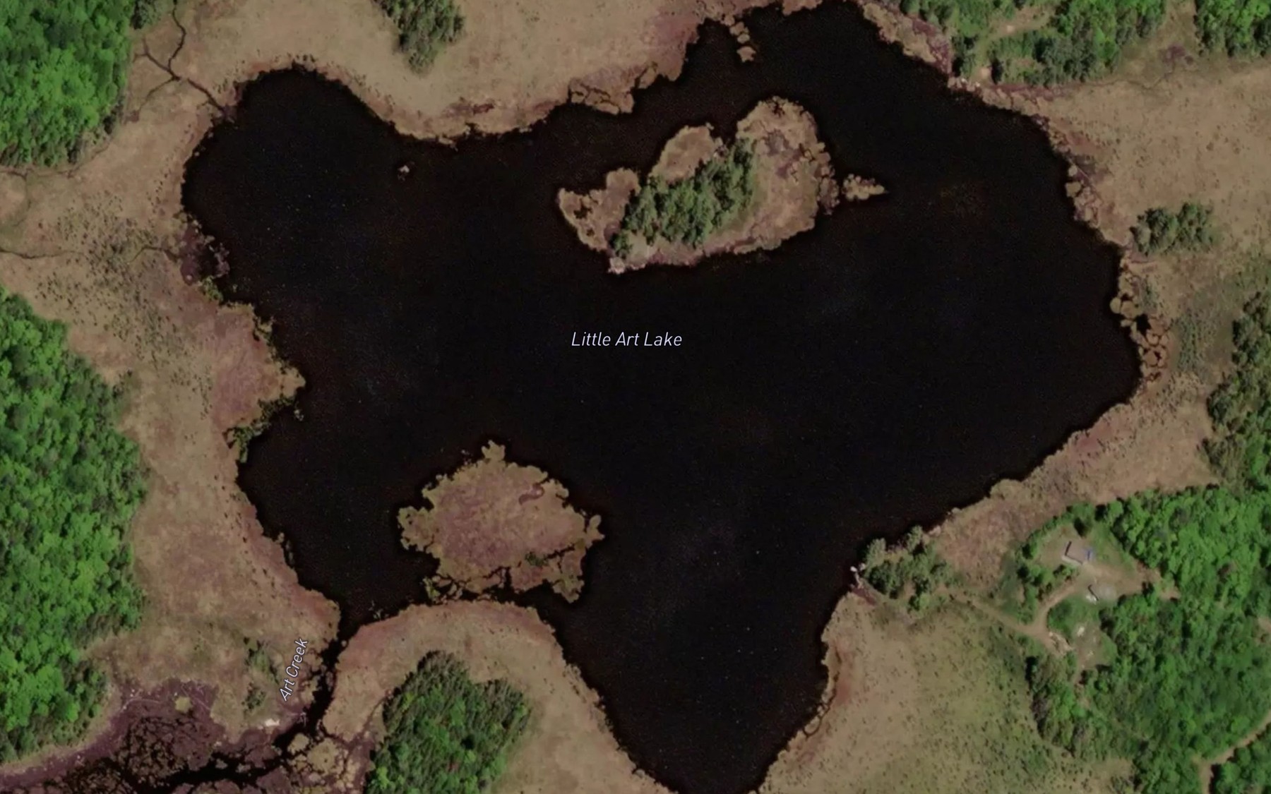 Satellite map of the Little Art Lake