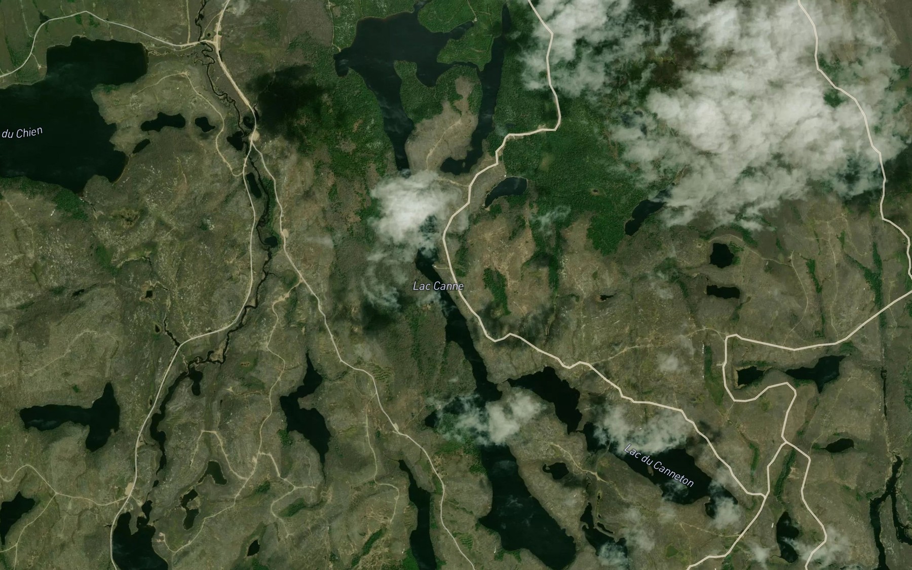 Satellite map of the Lac Canne