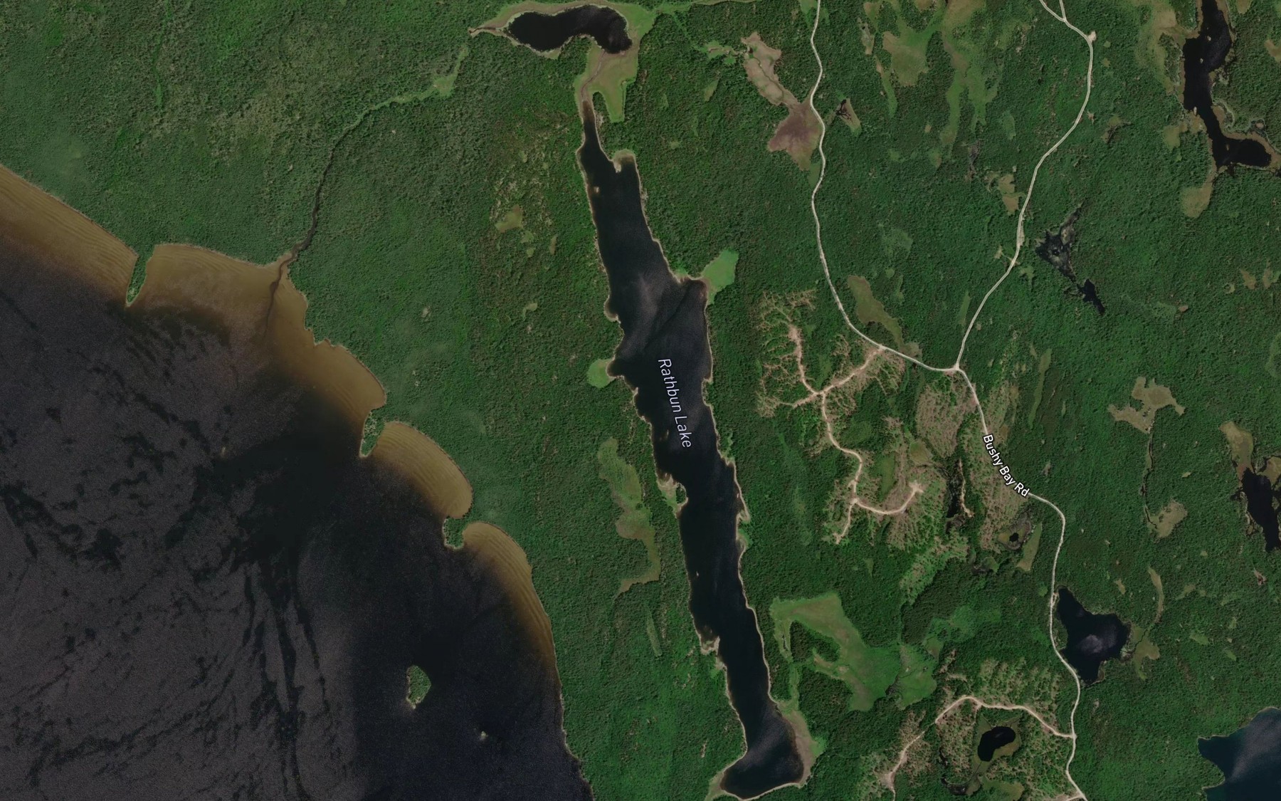 Satellite map of the Rathbun Lake