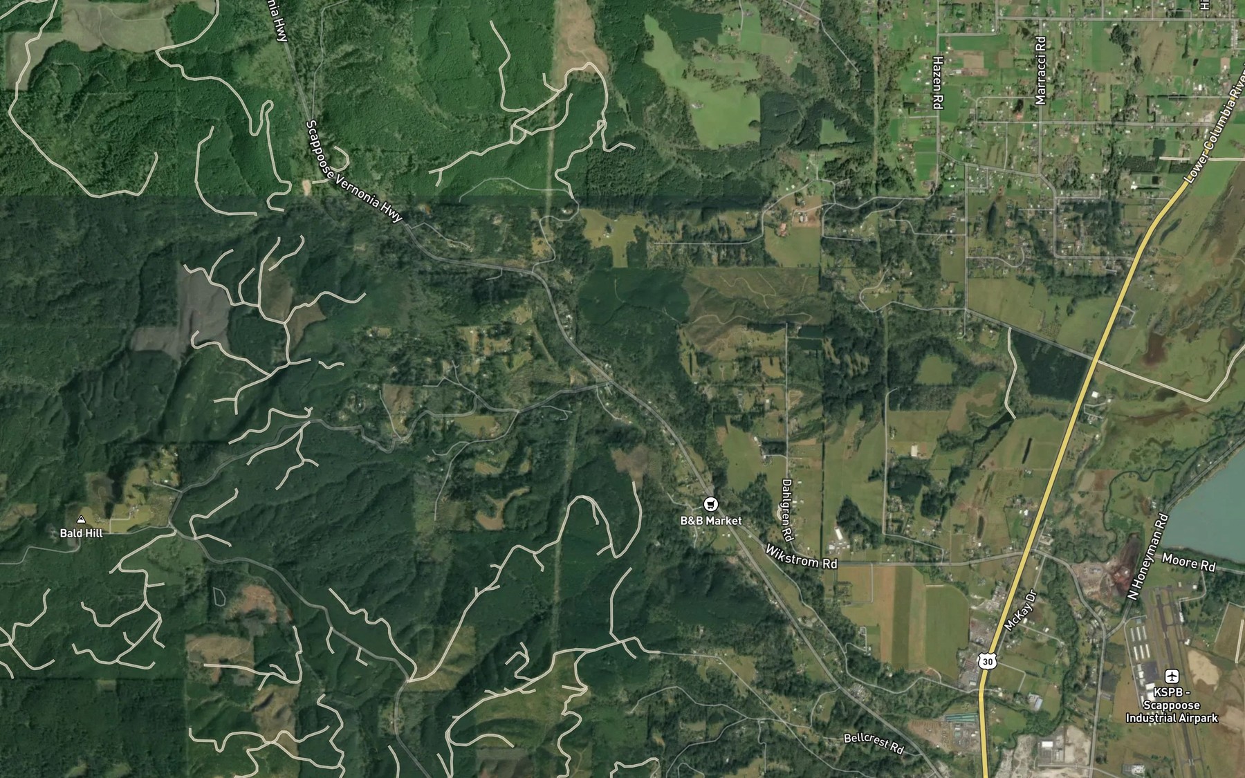 Satellite map of the Deep Creek