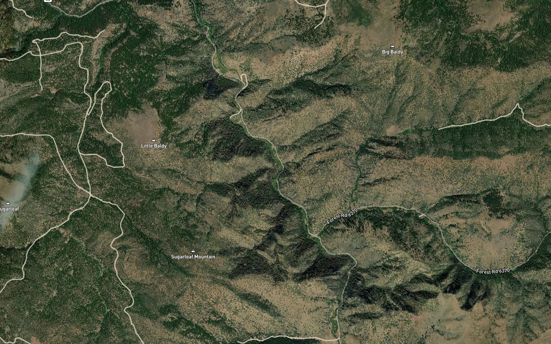 Satellite map of the Frazier Creek