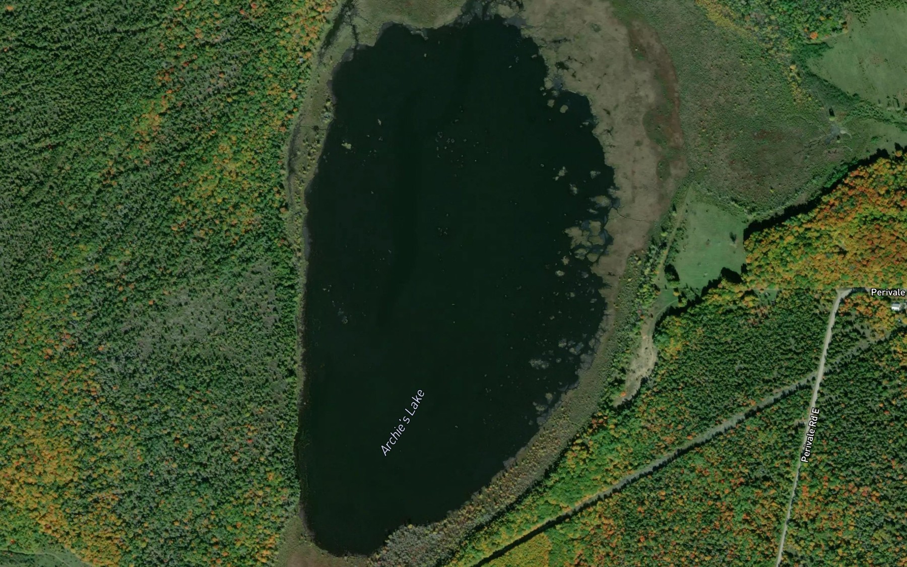 Satellite map of the Archie's Lake