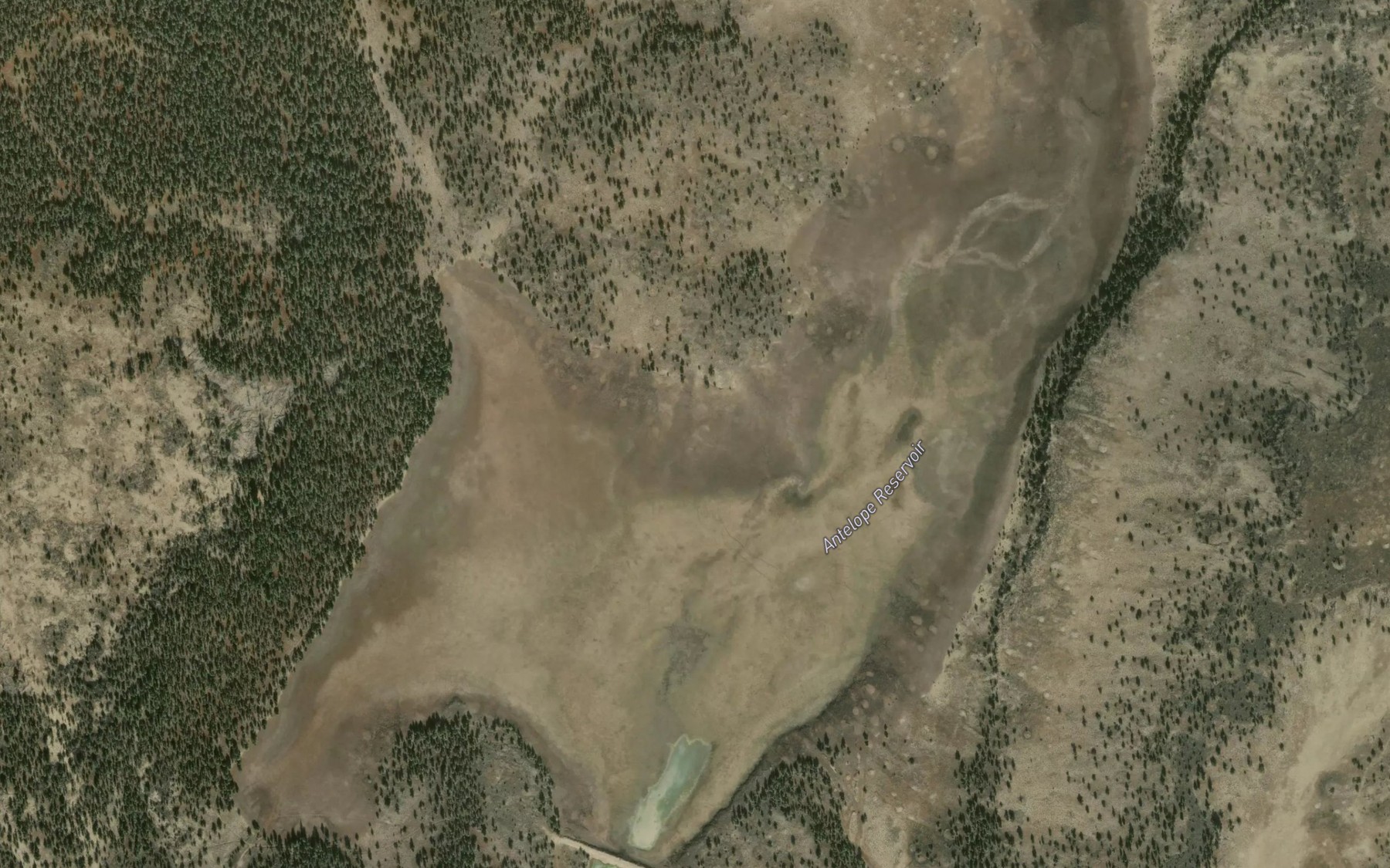 Satellite map of the Antelope Reservoir