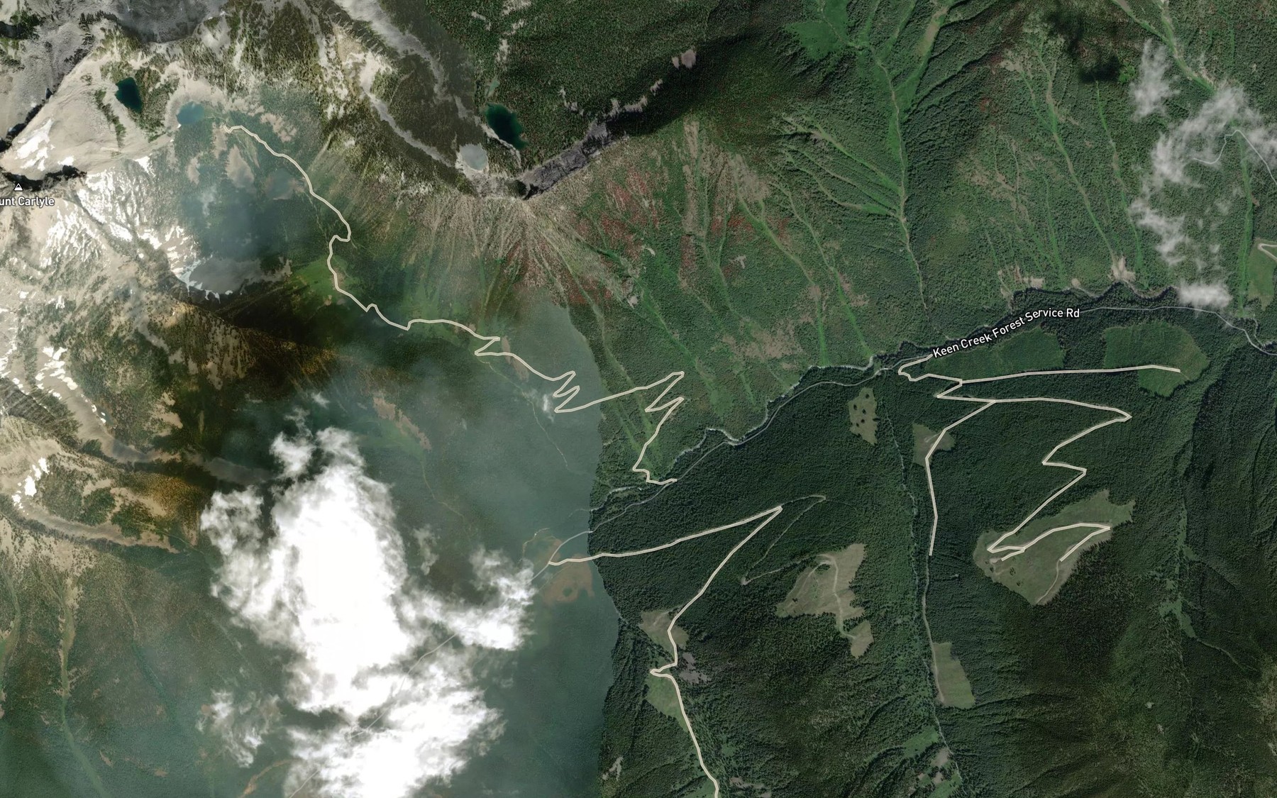 Satellite map of the Ben Hur Creek