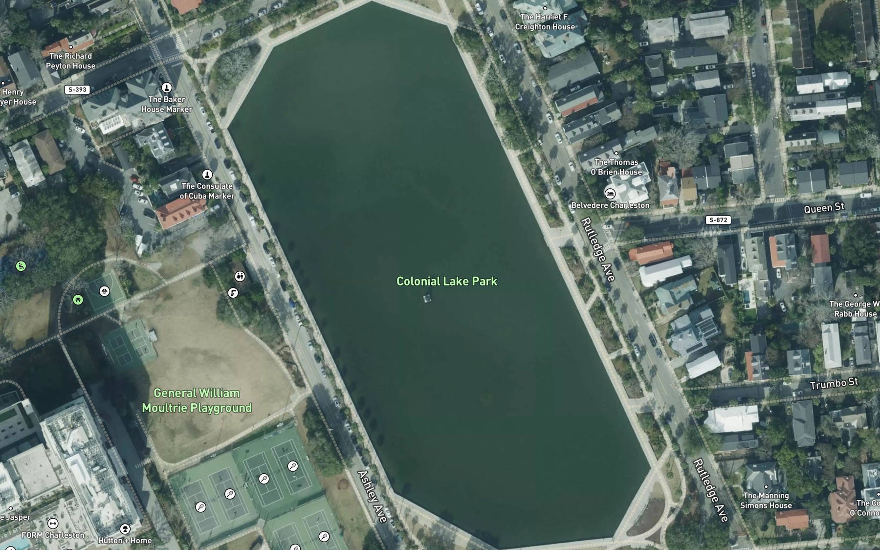 Satellite map of the Colonial Lake