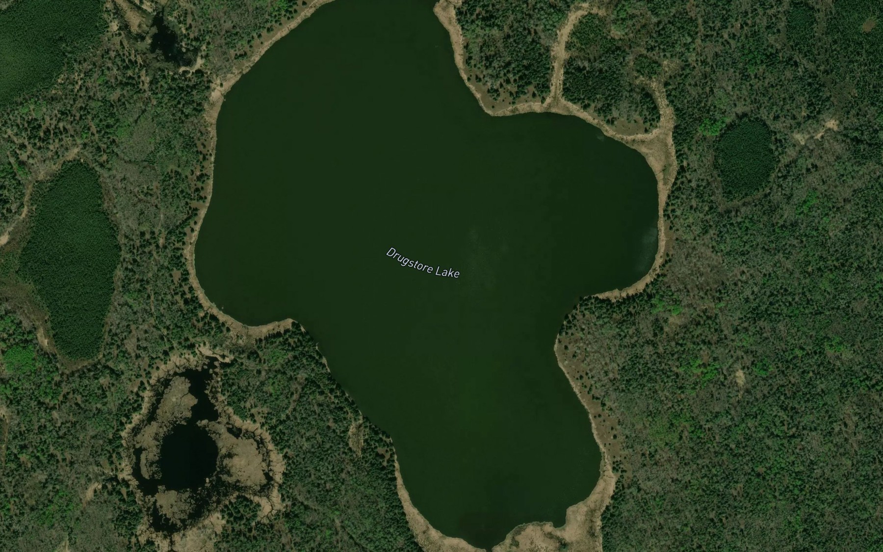 Satellite map of the Drugstore Lake