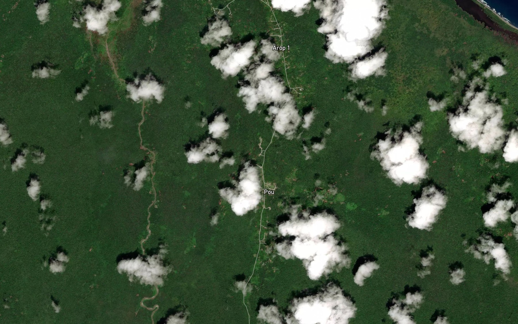 Satellite map of the Pieno River