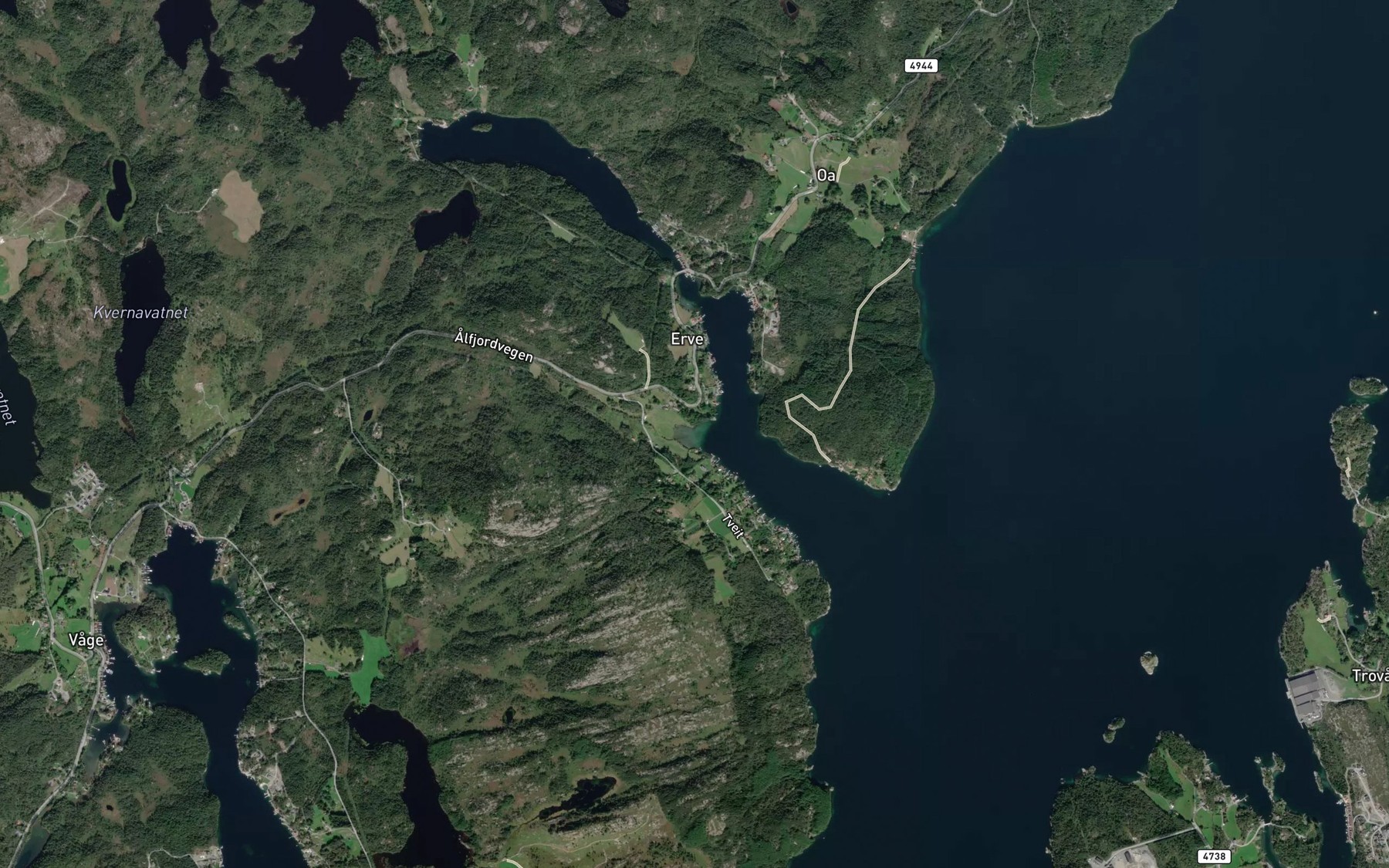 Satellite map of the Ervesvika