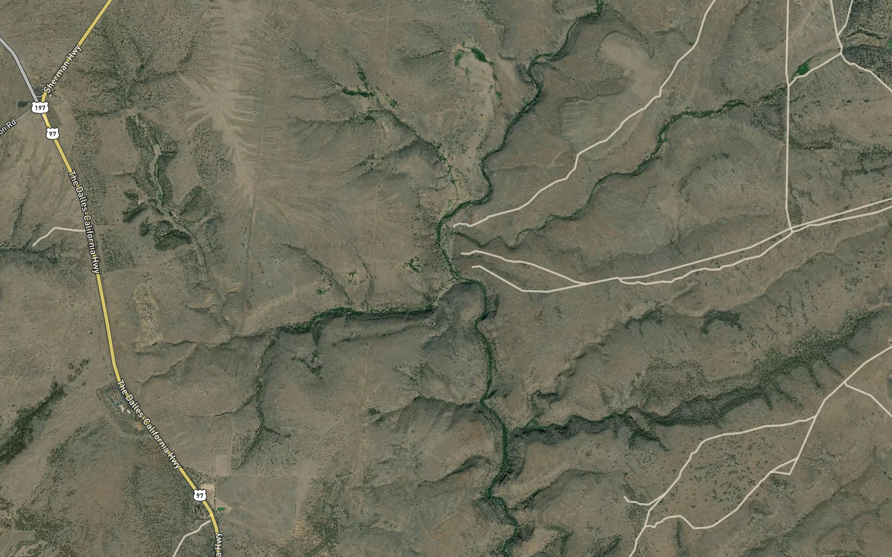 Satellite map of the Pole Creek