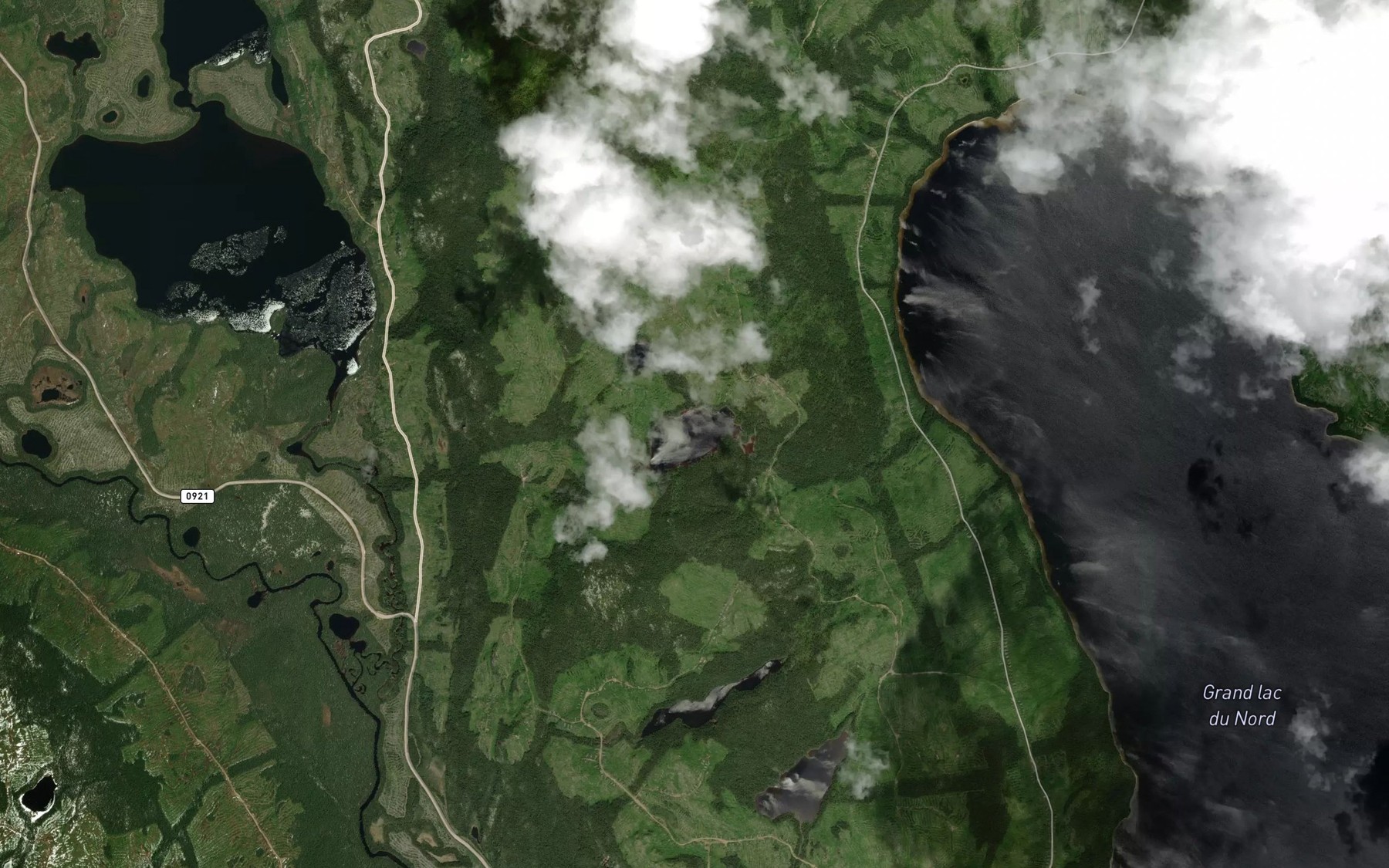 Satellite map of the Lac des Matins Transis