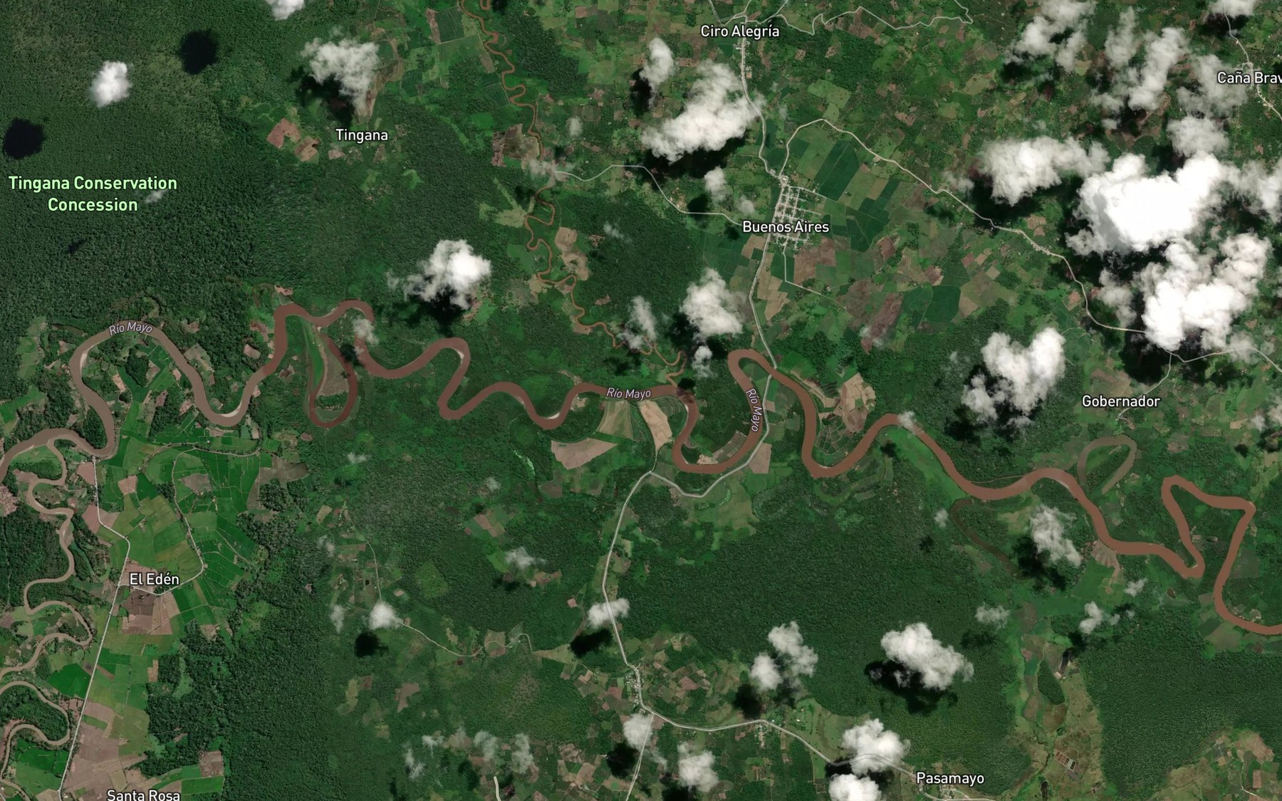 Satellite map of the Quebrada Tangomi