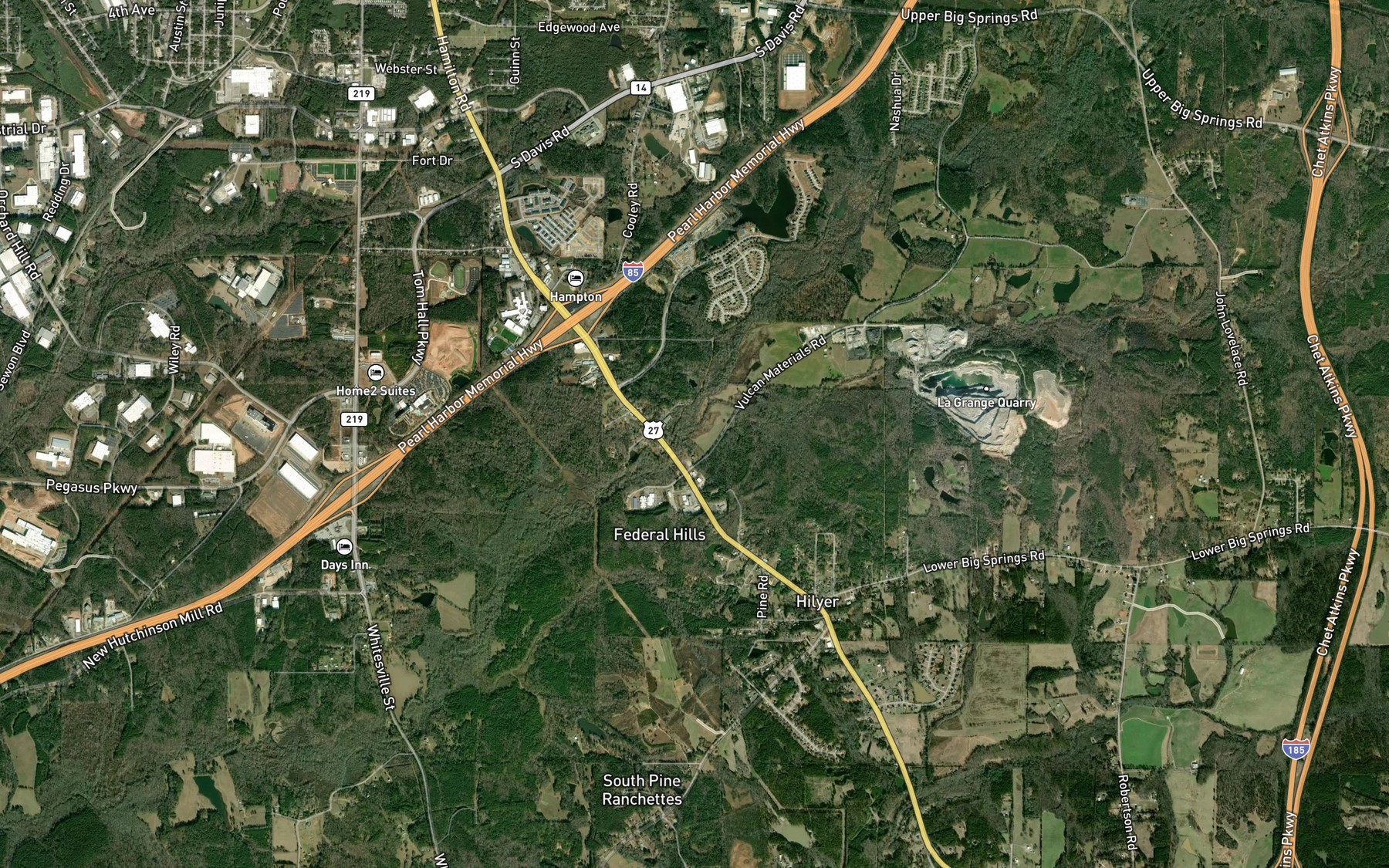 Satellite map of the Panther Creek