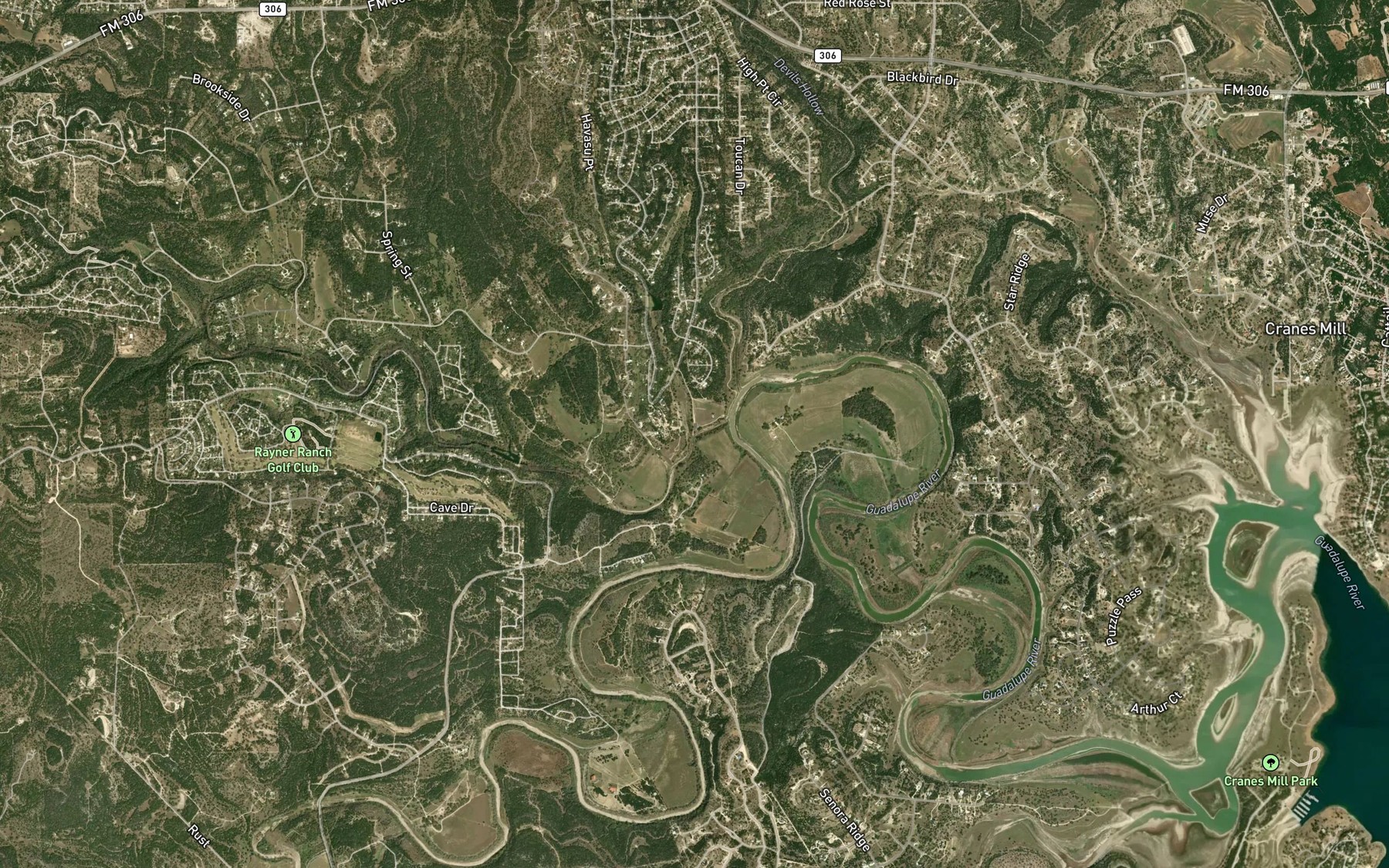 Satellite map of the Schultz Creek
