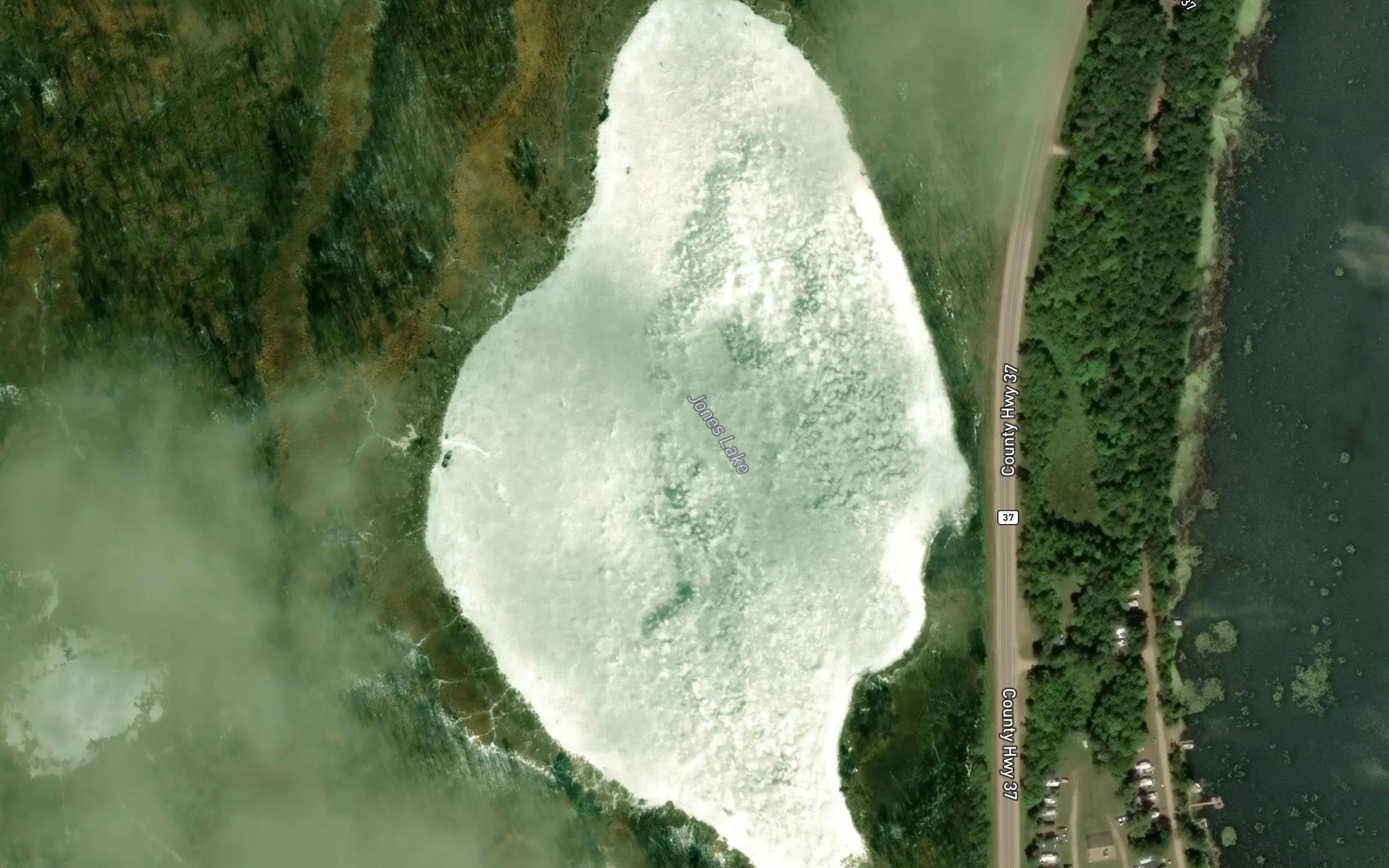 Satellite map of the Jones Lake