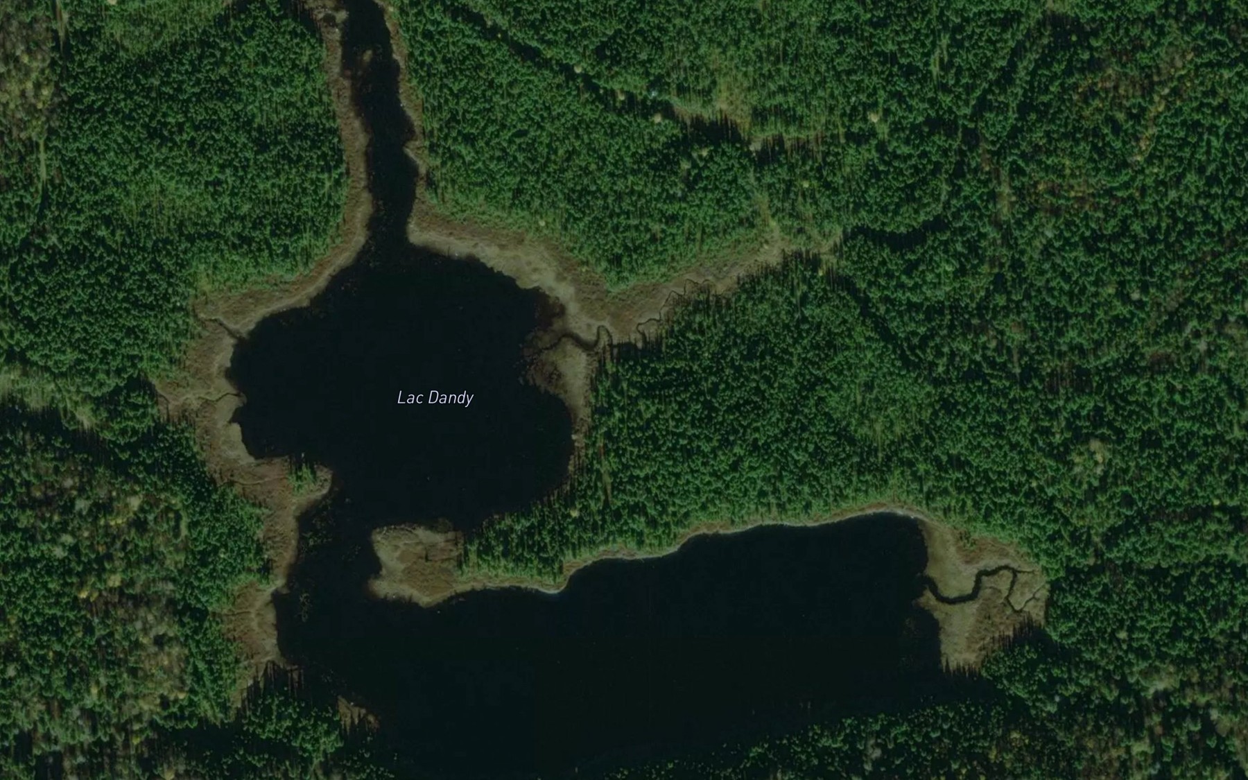 Satellite map of the Lac Dandy