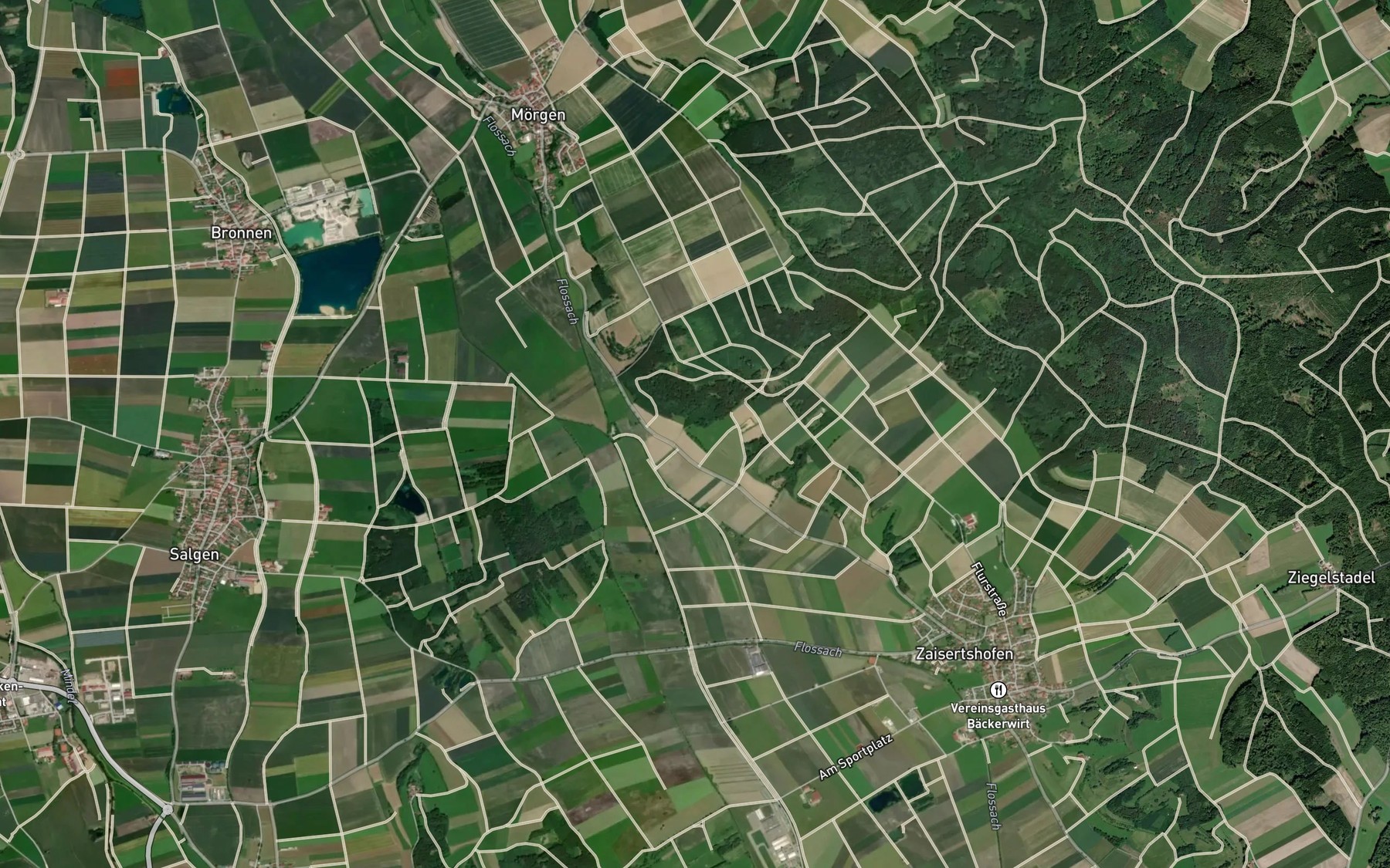 Satellite map of the Lettenbach