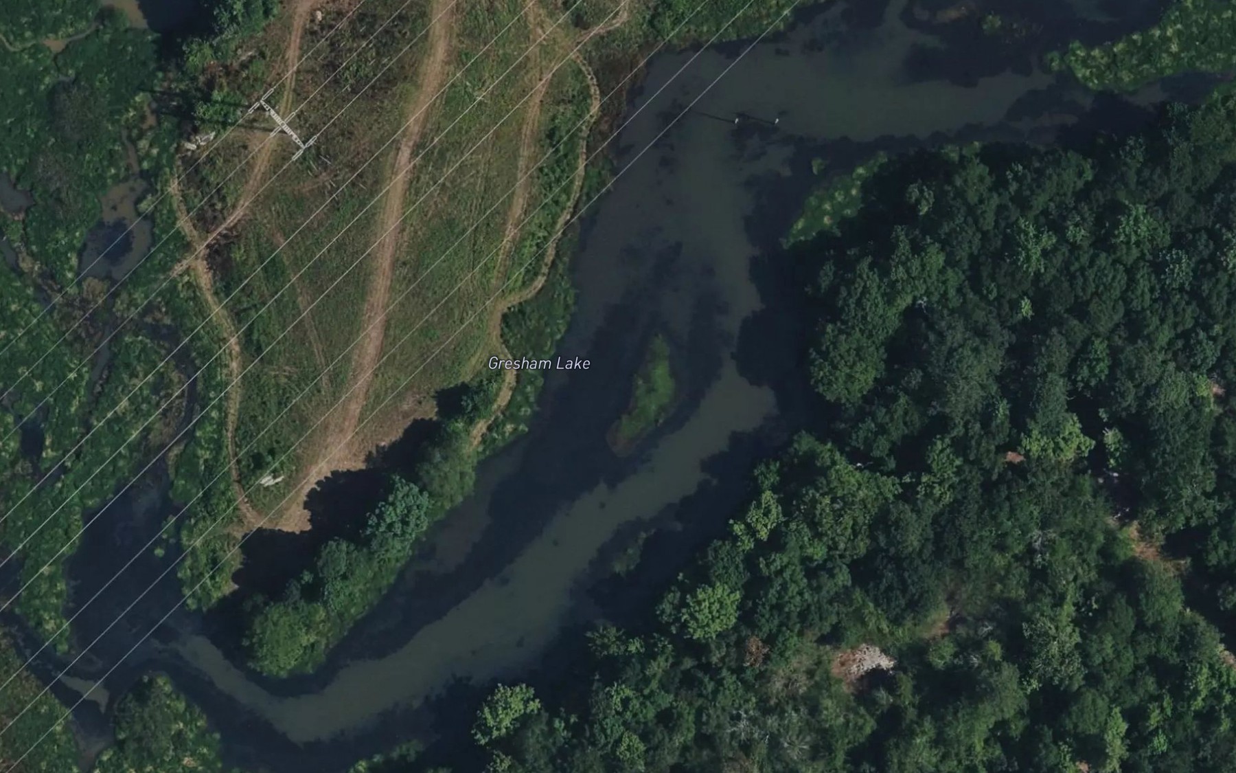 Satellite map of the Gresham Lake