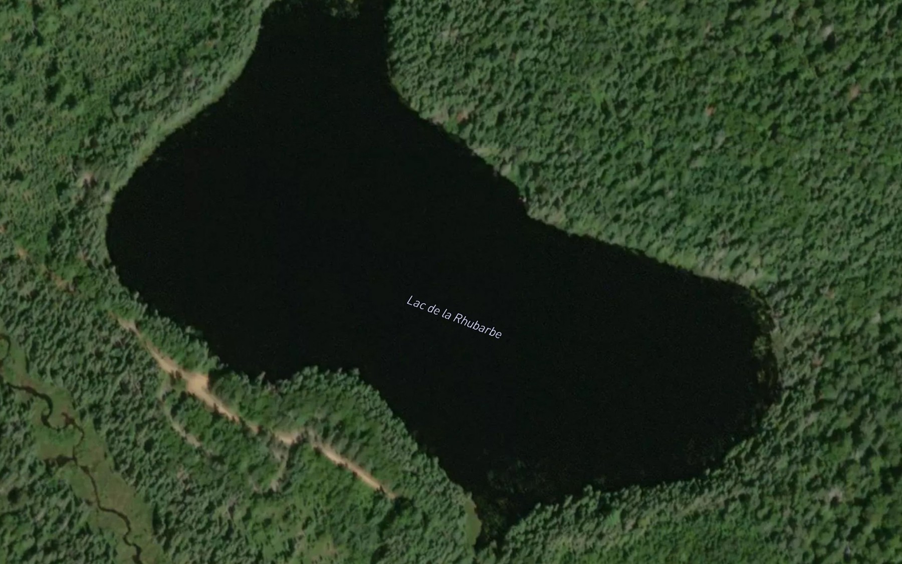 Satellite map of the Lac de la Rhubarbe