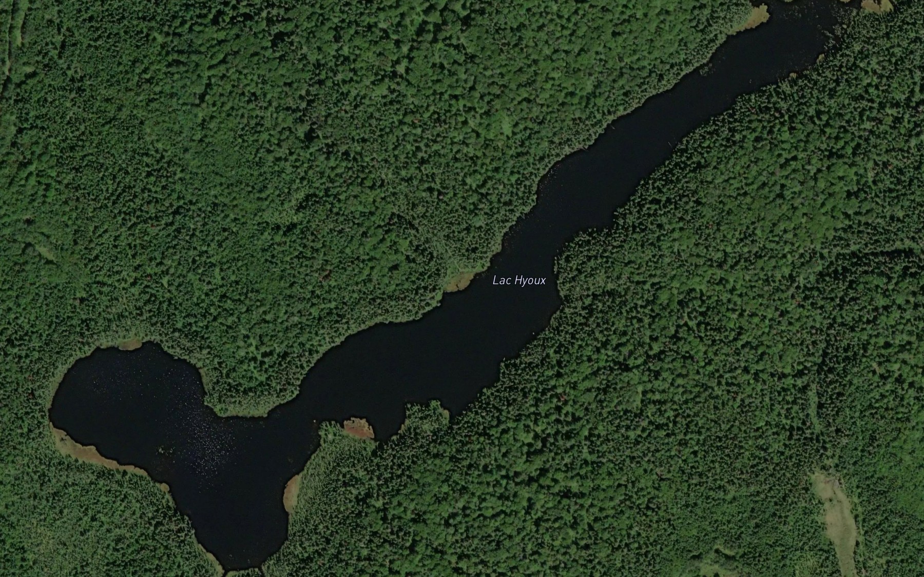 Satellite map of the Lac Hyoux