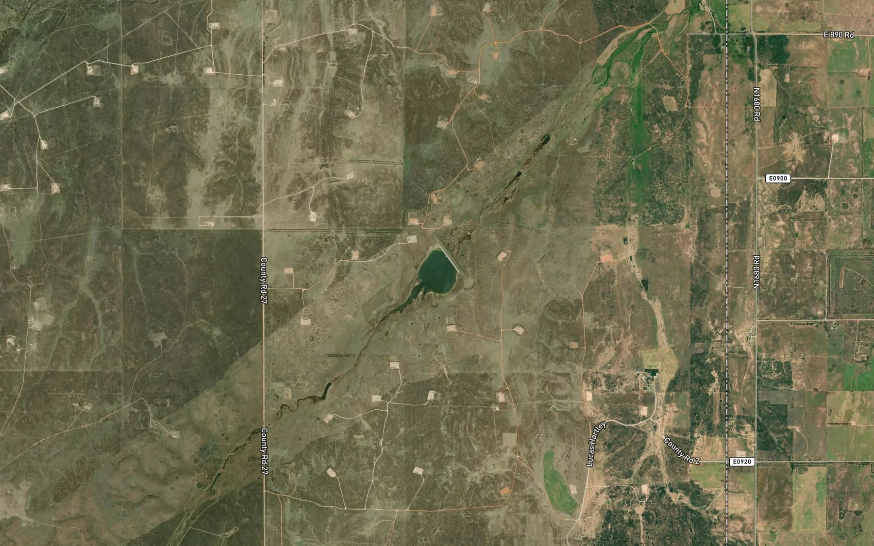 Satellite map of the Huston-Stickley Lake
