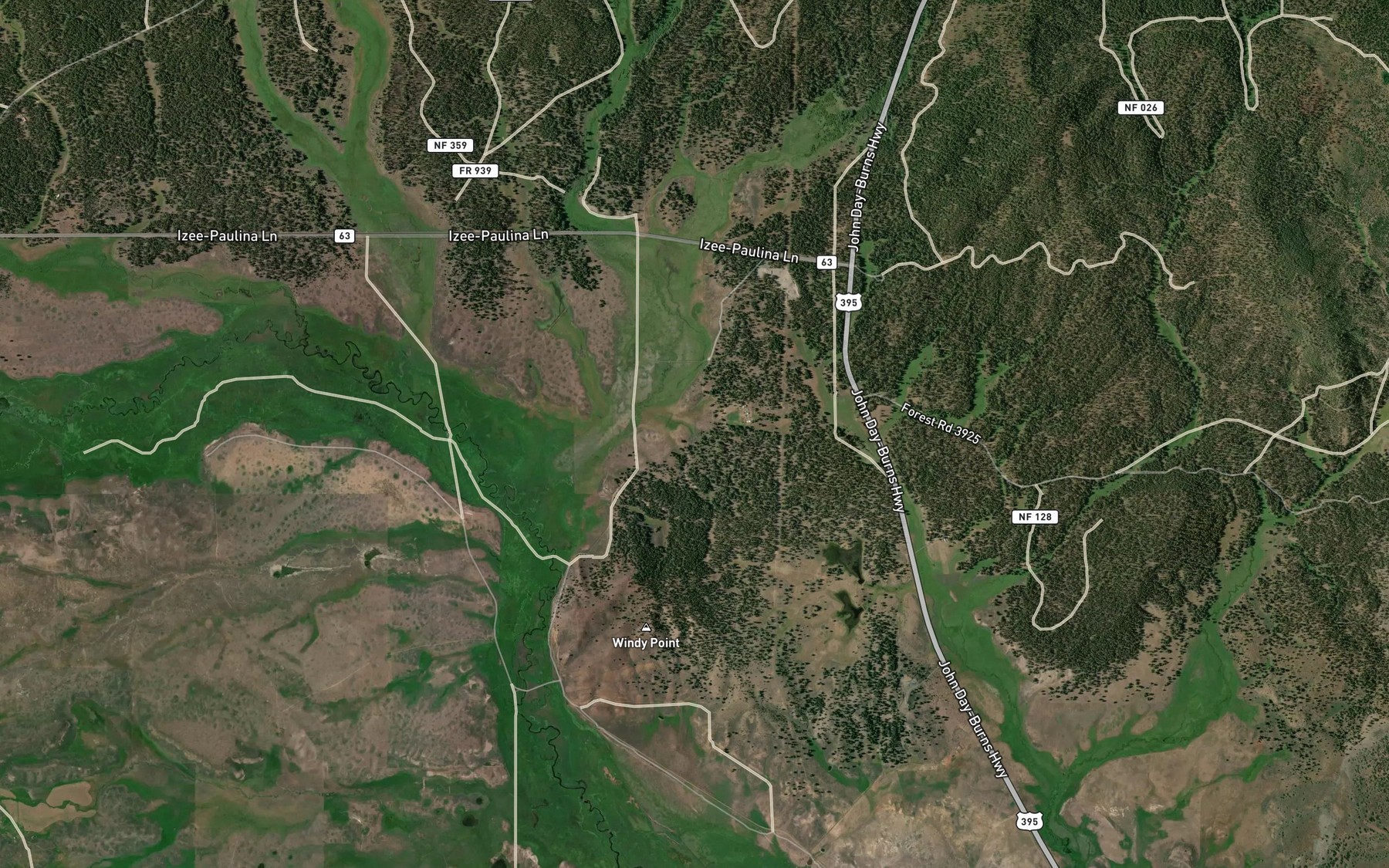 Satellite map of the Ferris Spring