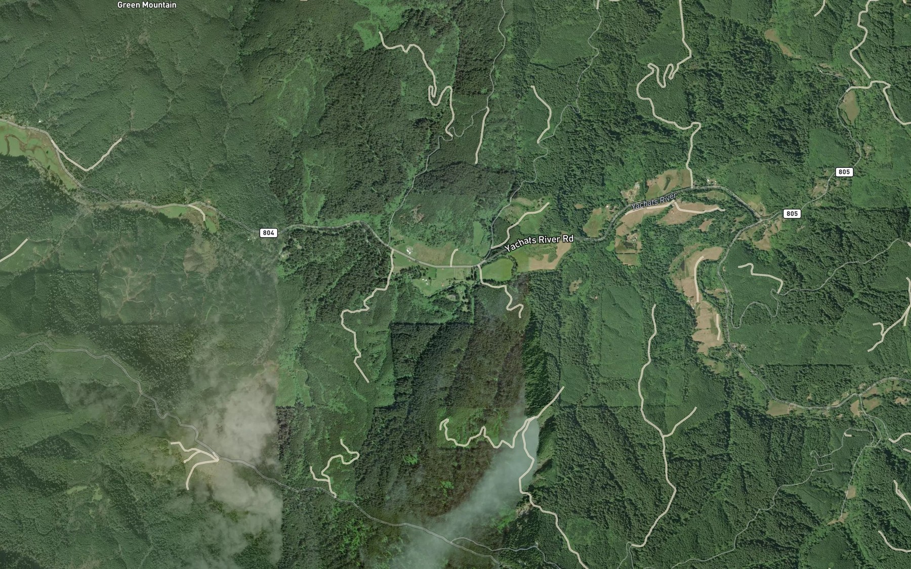 Satellite map of the Dawson Creek