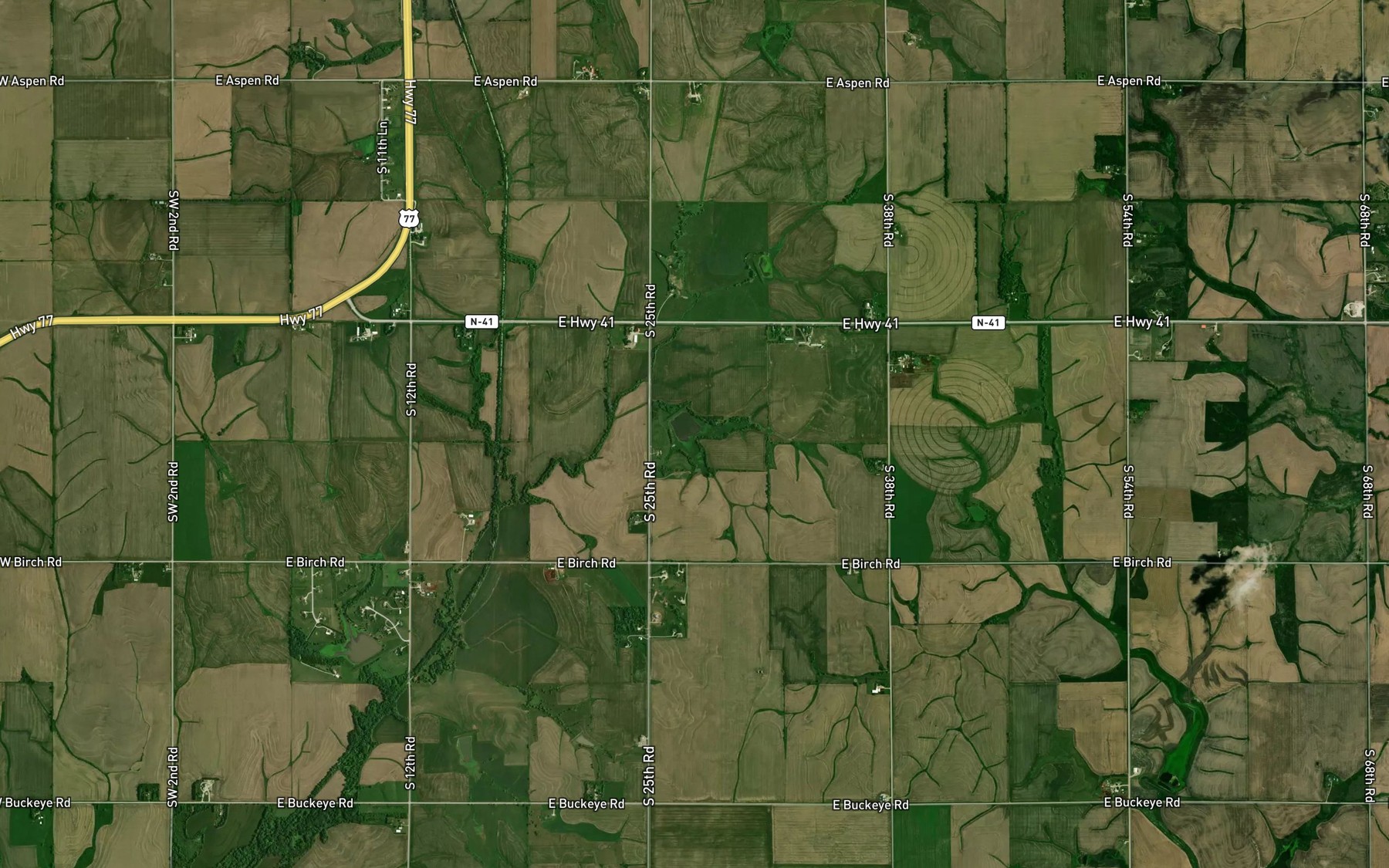 Satellite map of the Boesiger Reservoir