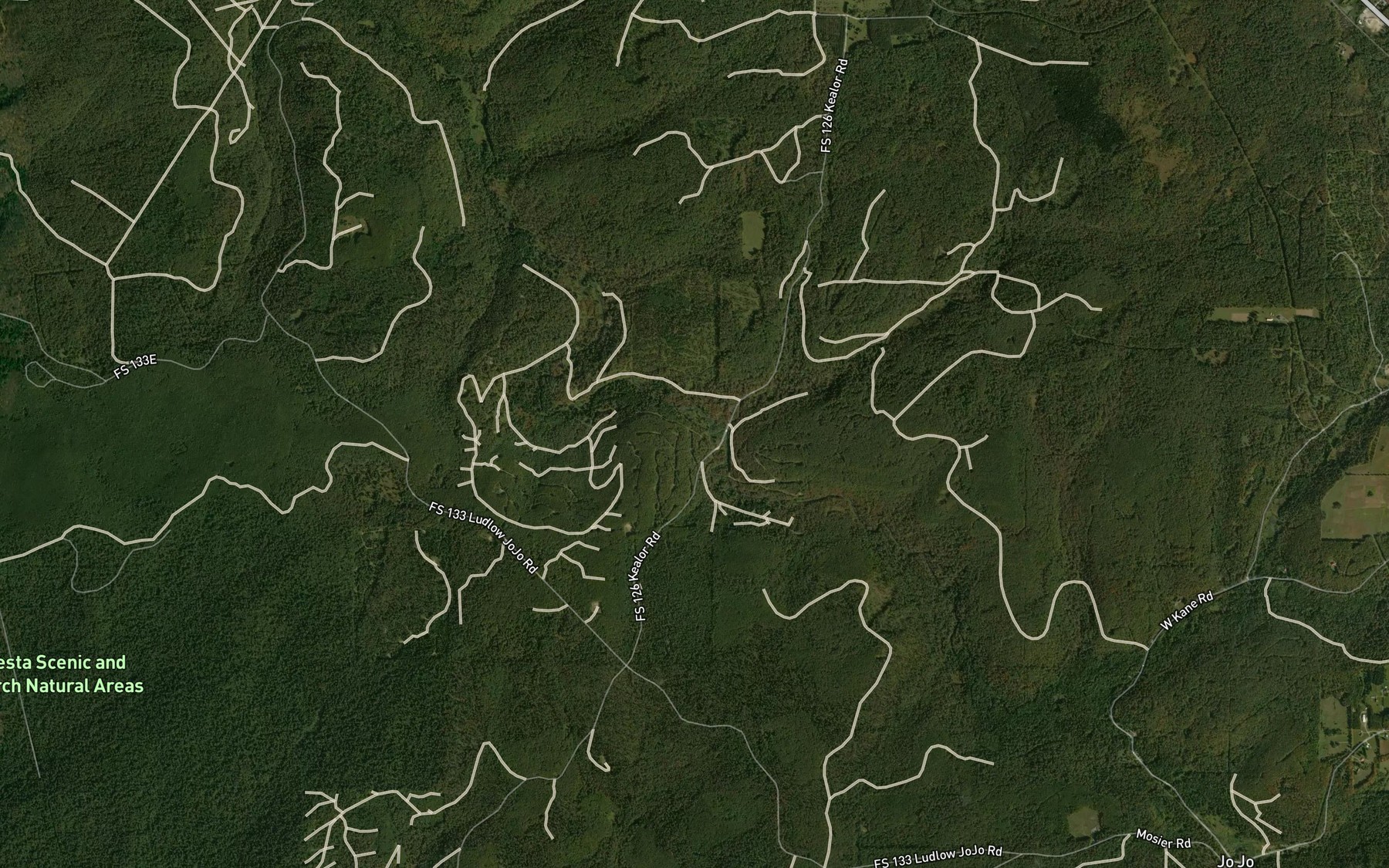Satellite map of the Rock Run