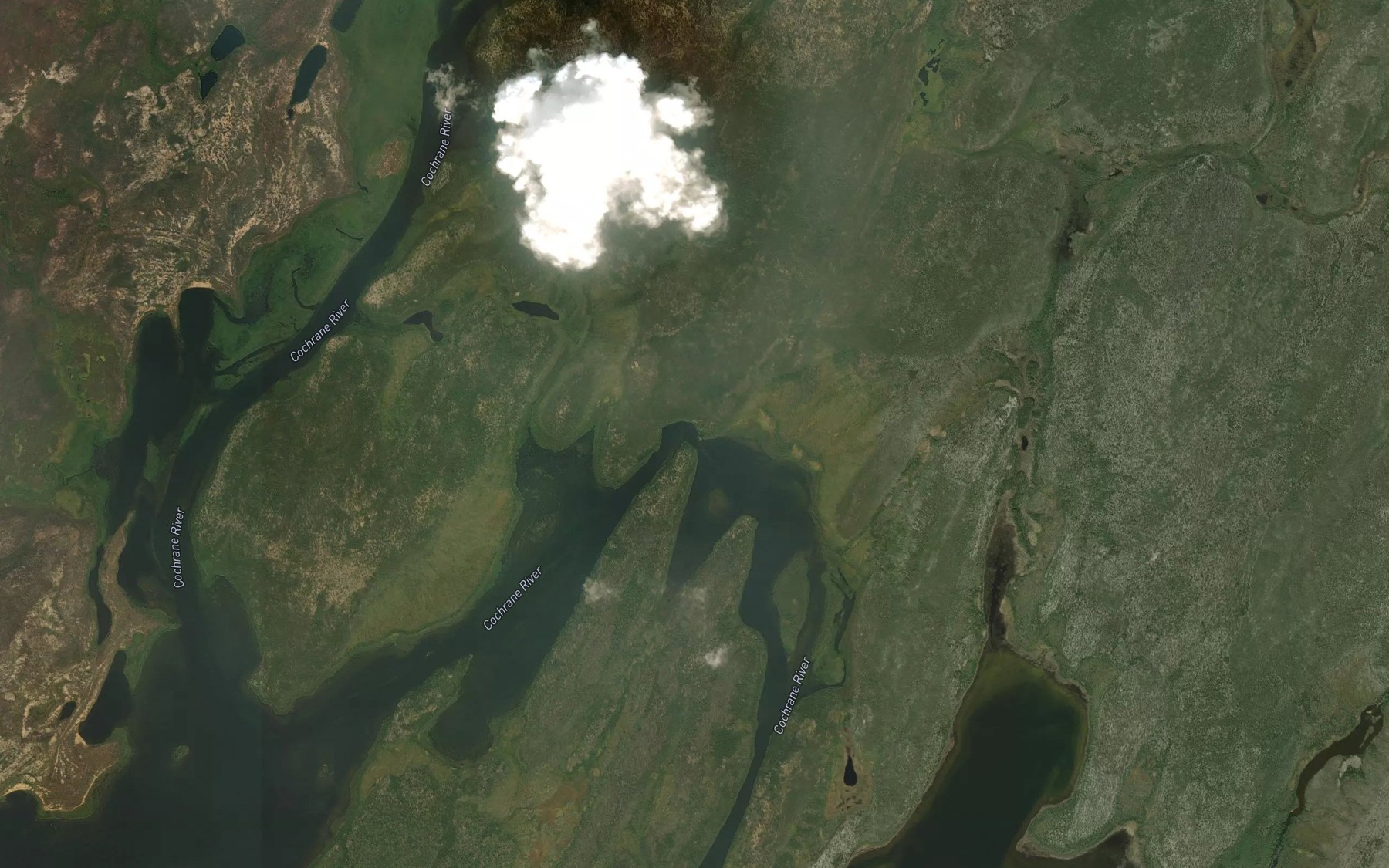 Satellite map of the Kamacheechawasik Rapids