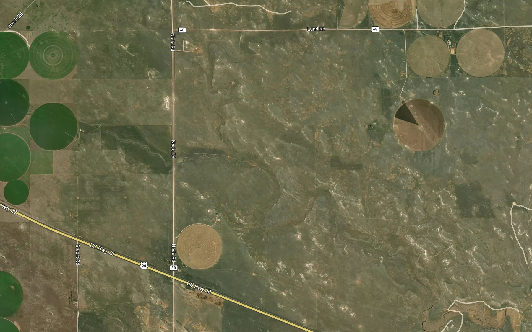 Satellite map of the North Duck Creek