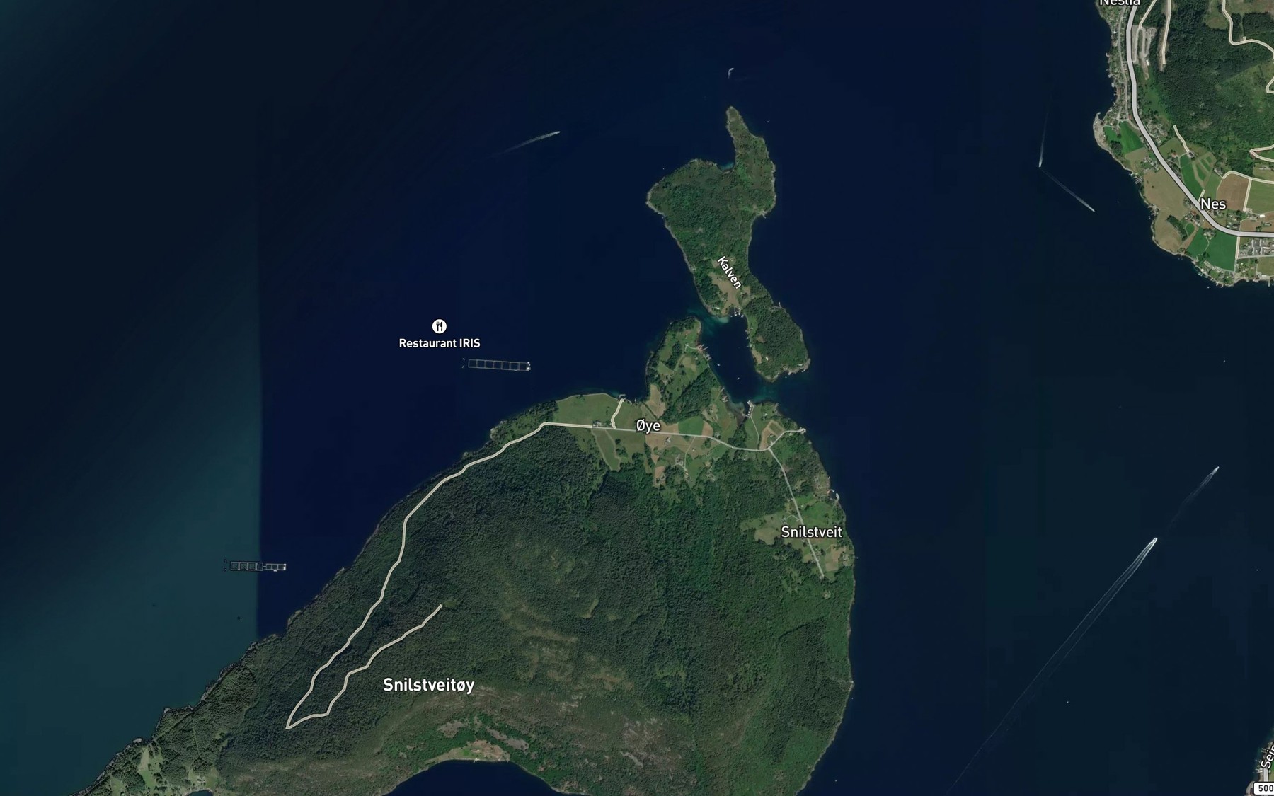 Satellite map of the Oyevika