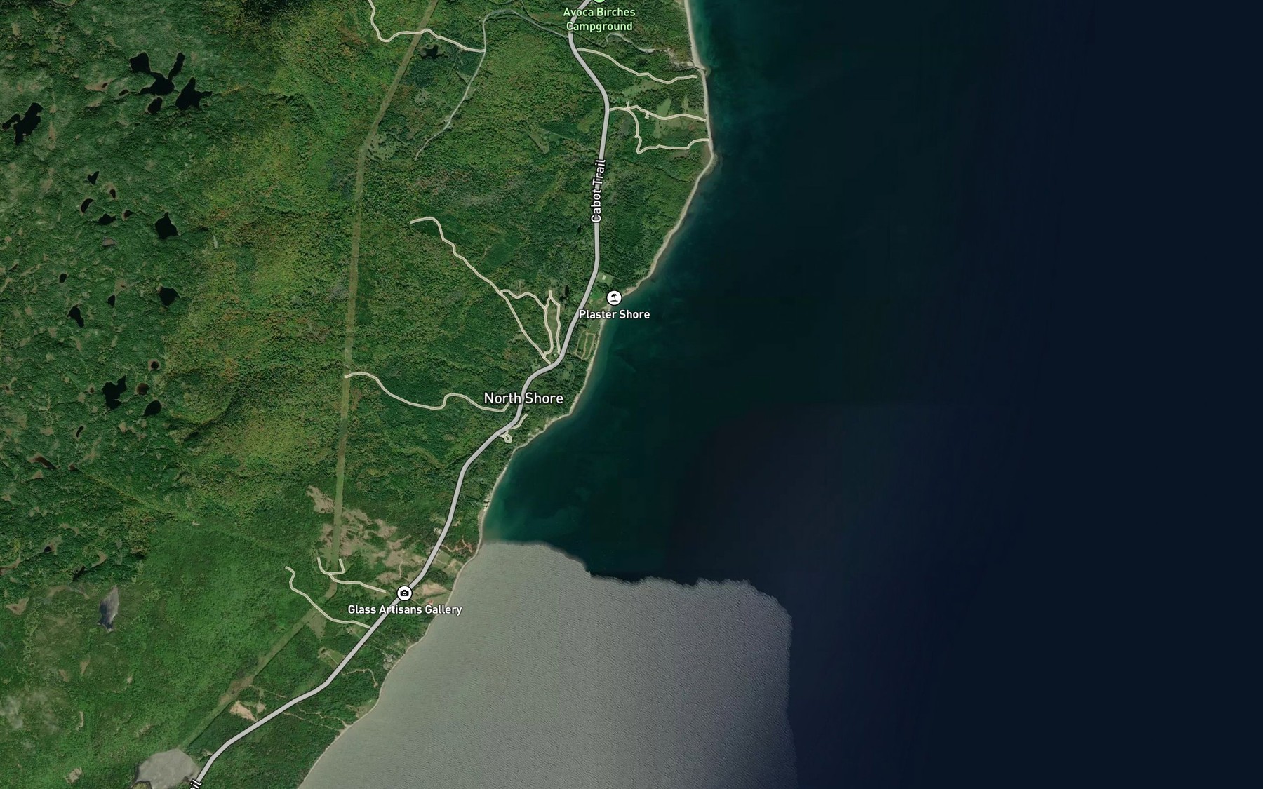 Satellite map of the Buchanan Brook